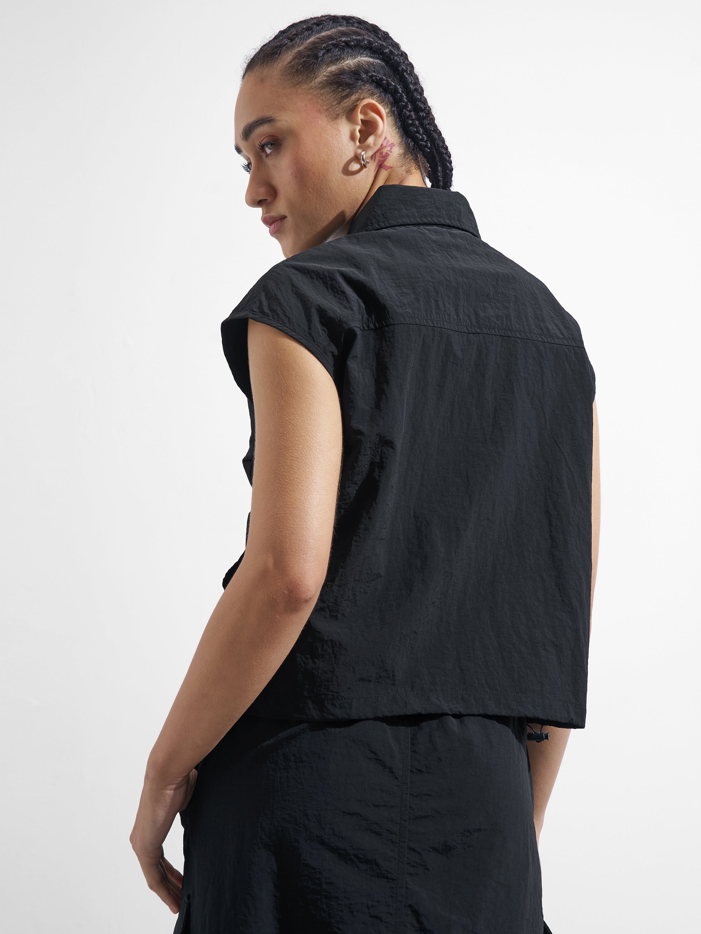 Street By Tokyo Talkies Women Black Open Front Jacket - Black - Image 3