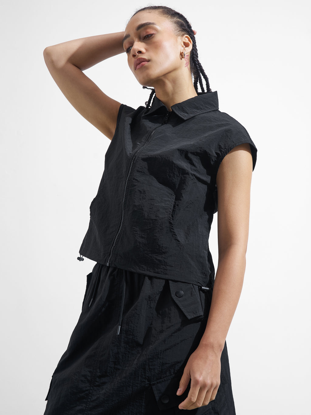 Street By Tokyo Talkies Women Black Open Front Jacket - Black - Image 4