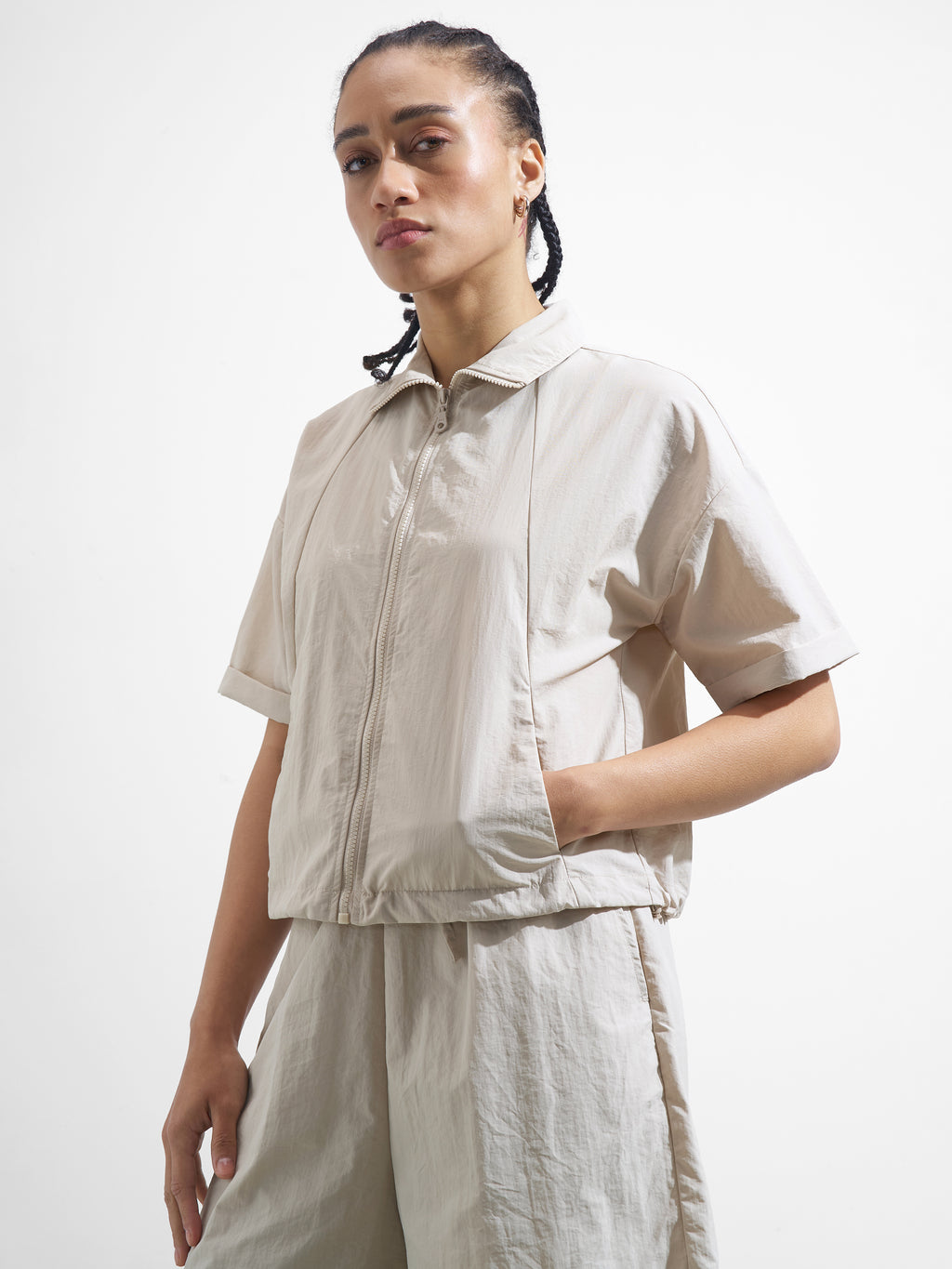 Street By Tokyo Talkies Women Beige Open Front Jacket - Beige - Image 4