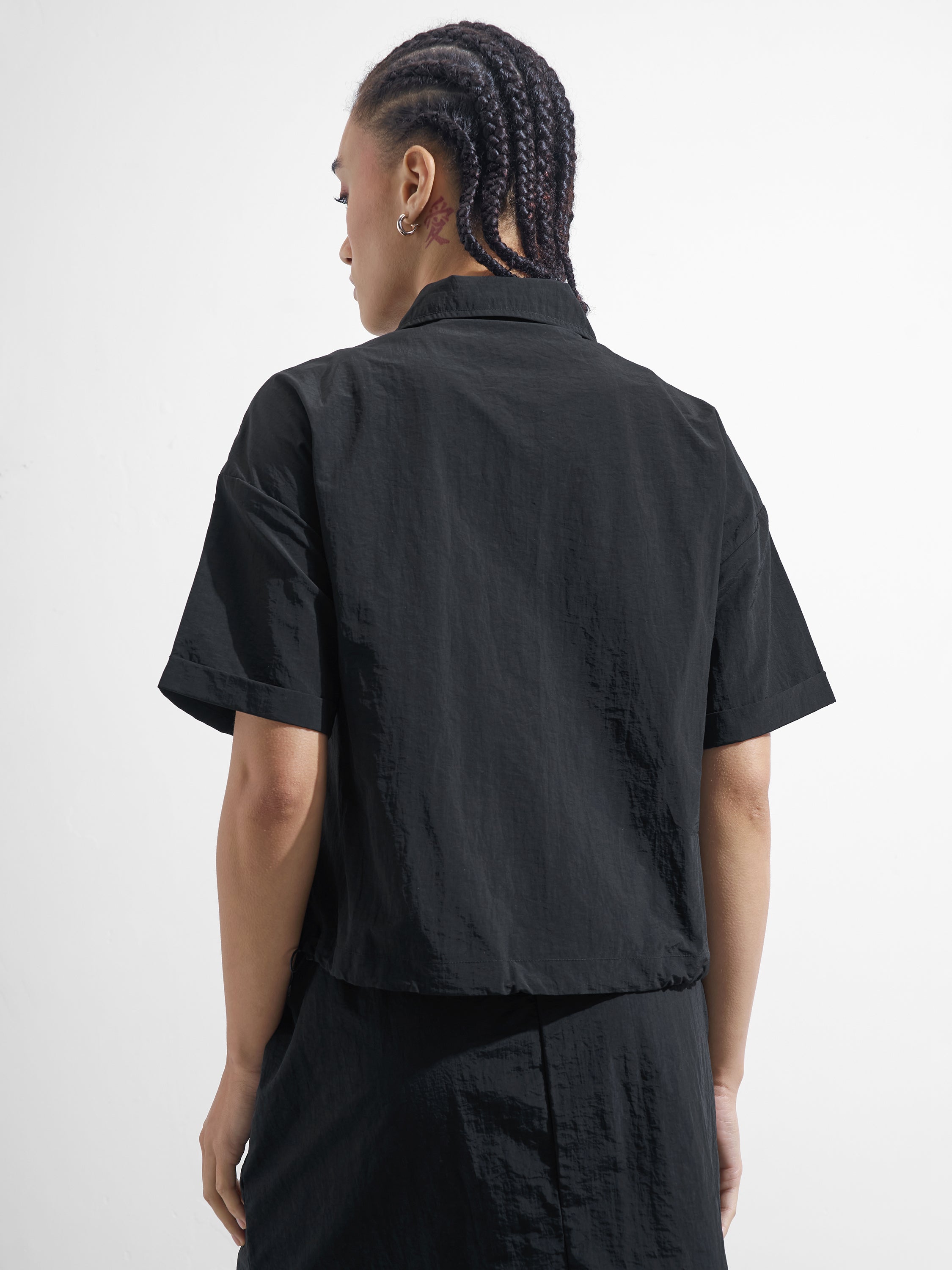 Street By Tokyo Talkies Women Black Open Front Jacket - Black - Image 3