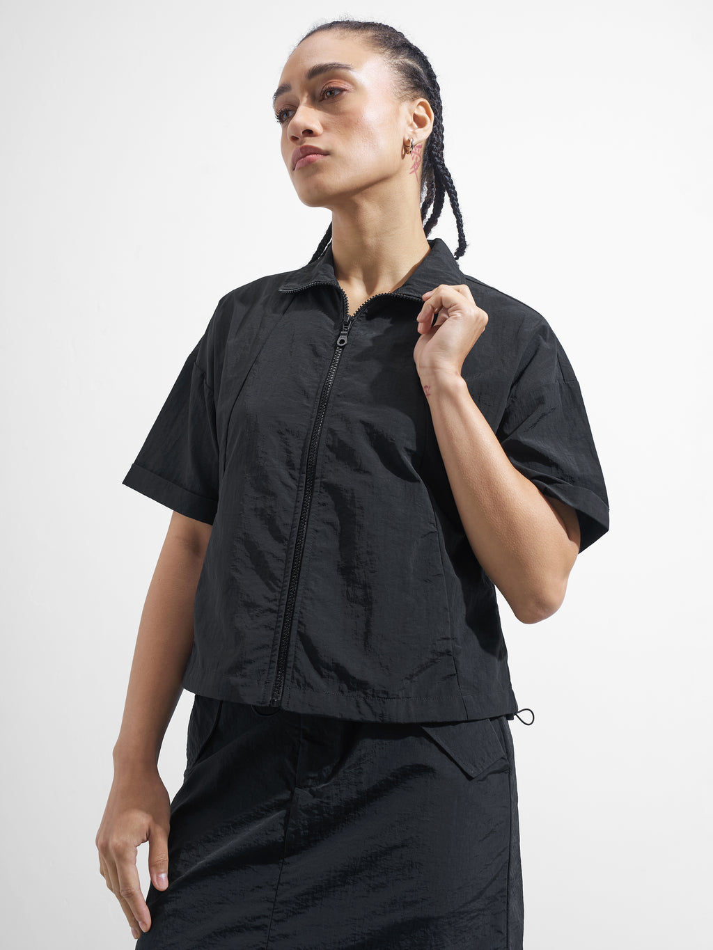 Street By Tokyo Talkies Women Black Open Front Jacket - Black - Image 4