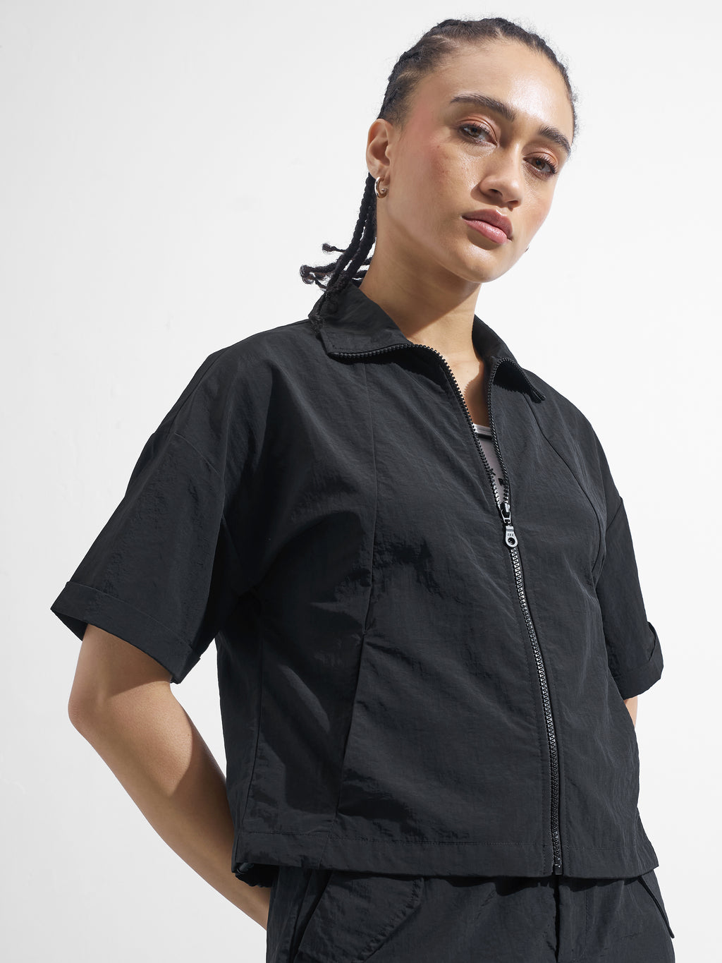 Street By Tokyo Talkies Women Black Open Front Jacket - Black - Image 6