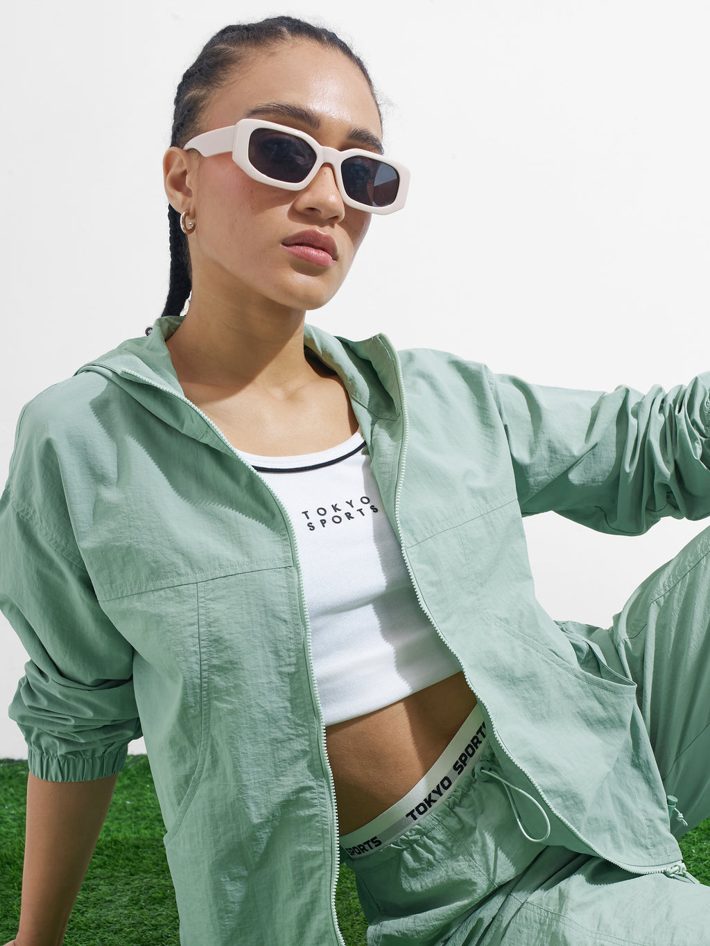 Street By Tokyo Talkies Women Green Open Front Jacket - Green - Image 1