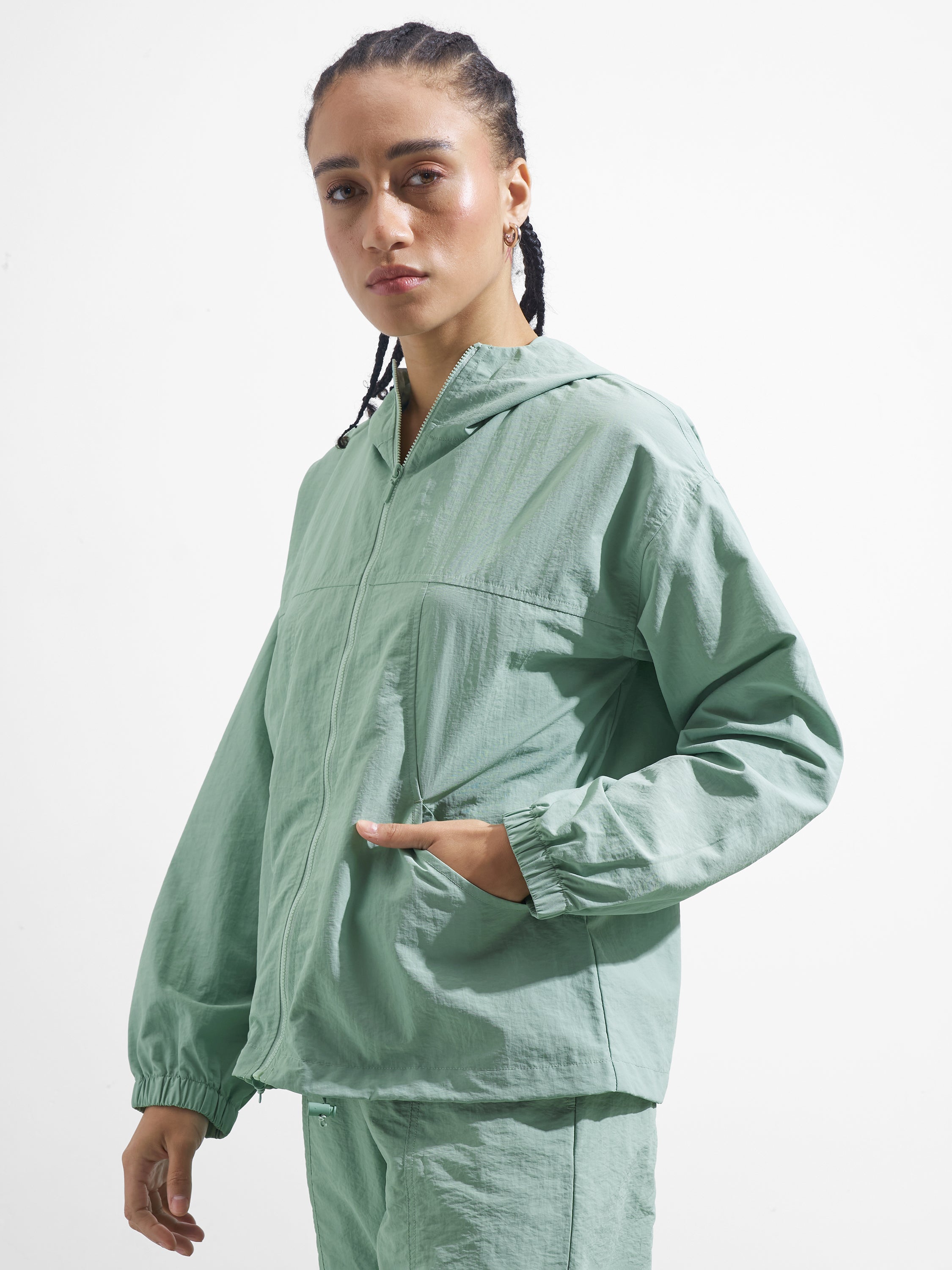 Street By Tokyo Talkies Women Green Open Front Jacket - Green - Image 4