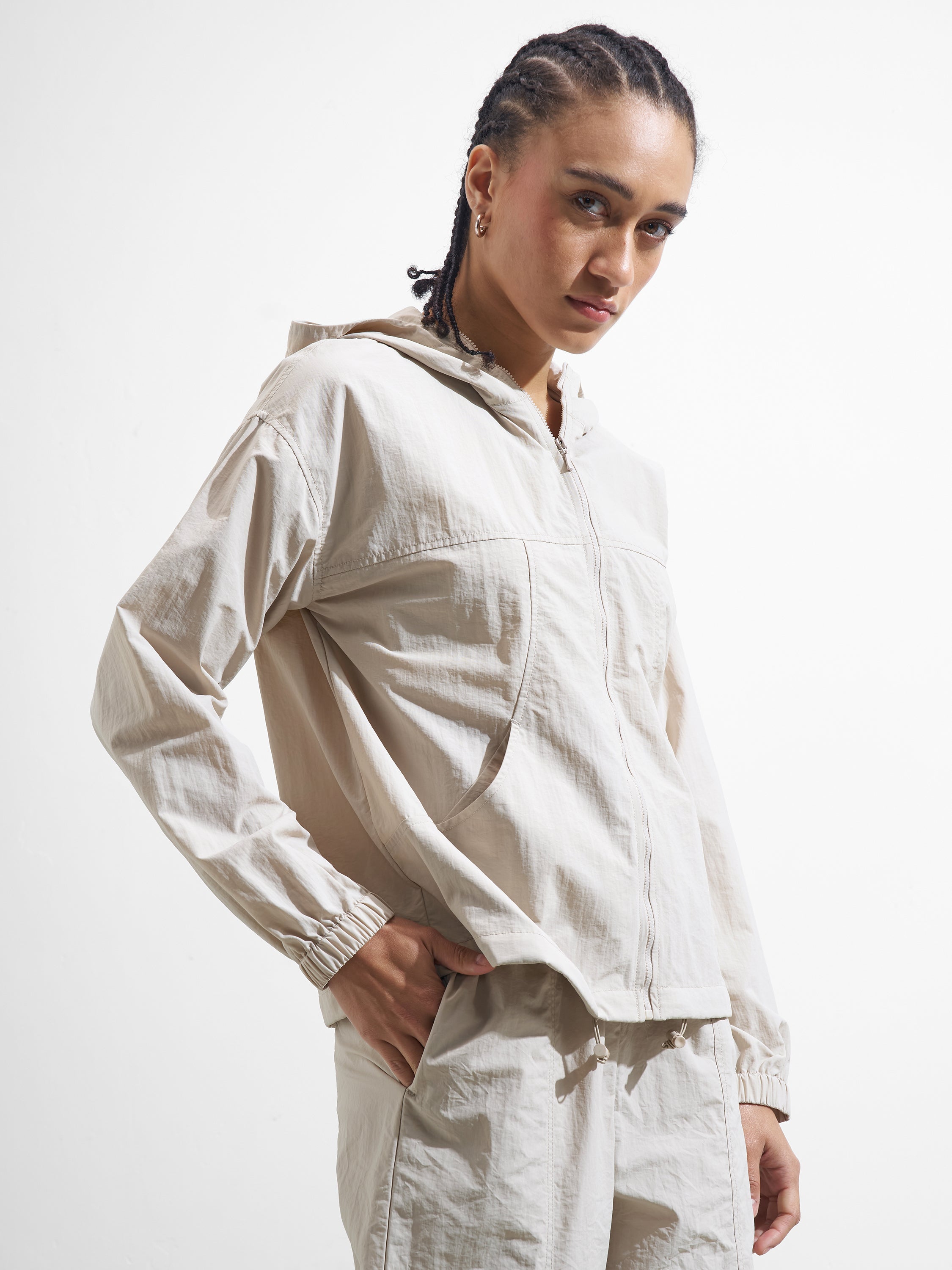 Street By Tokyo Talkies Women Beige Open Front Jacket - Beige - Image 6