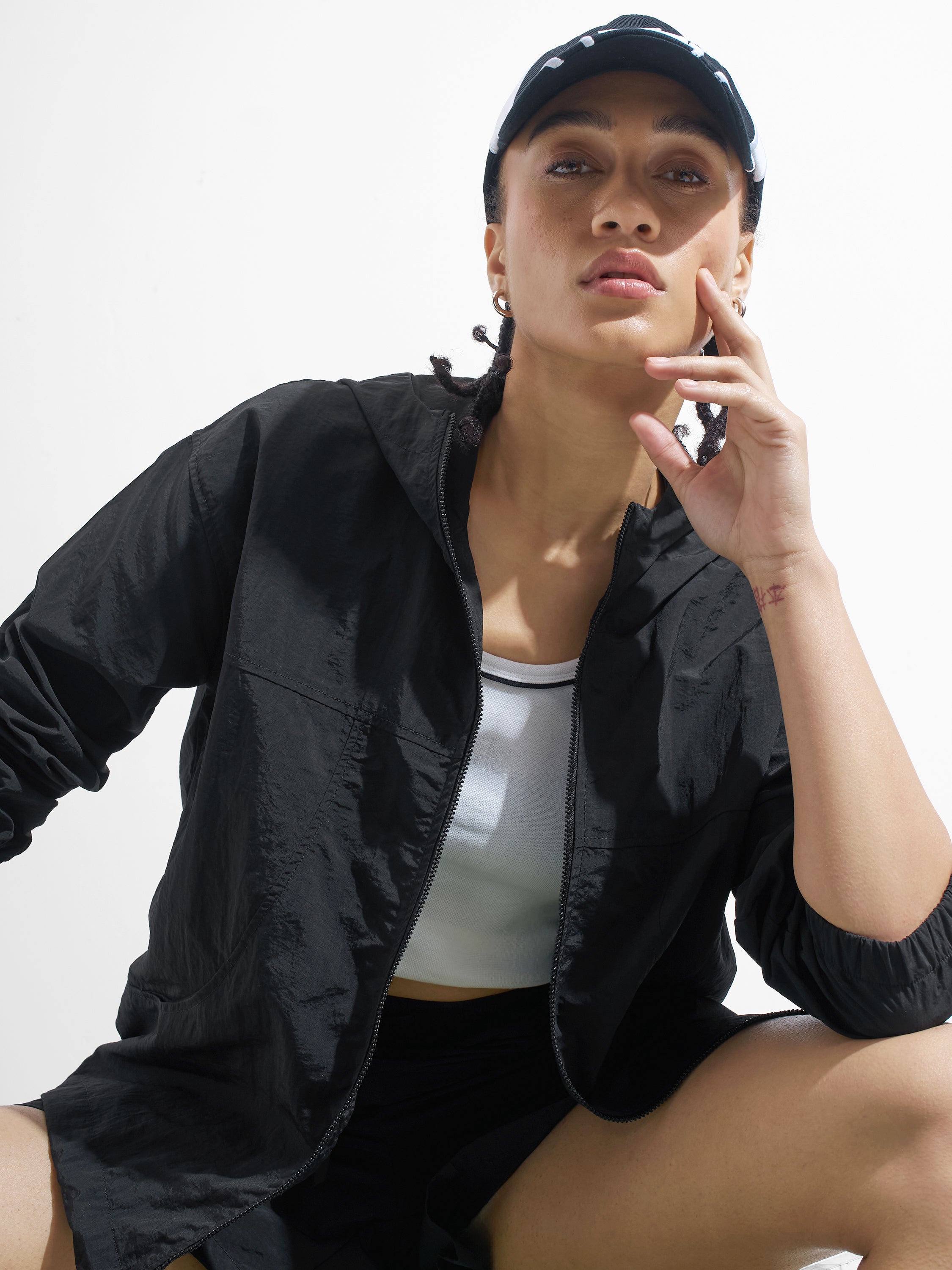 Street By Tokyo Talkies Women Black Open Front Jacket - Black - Image 1