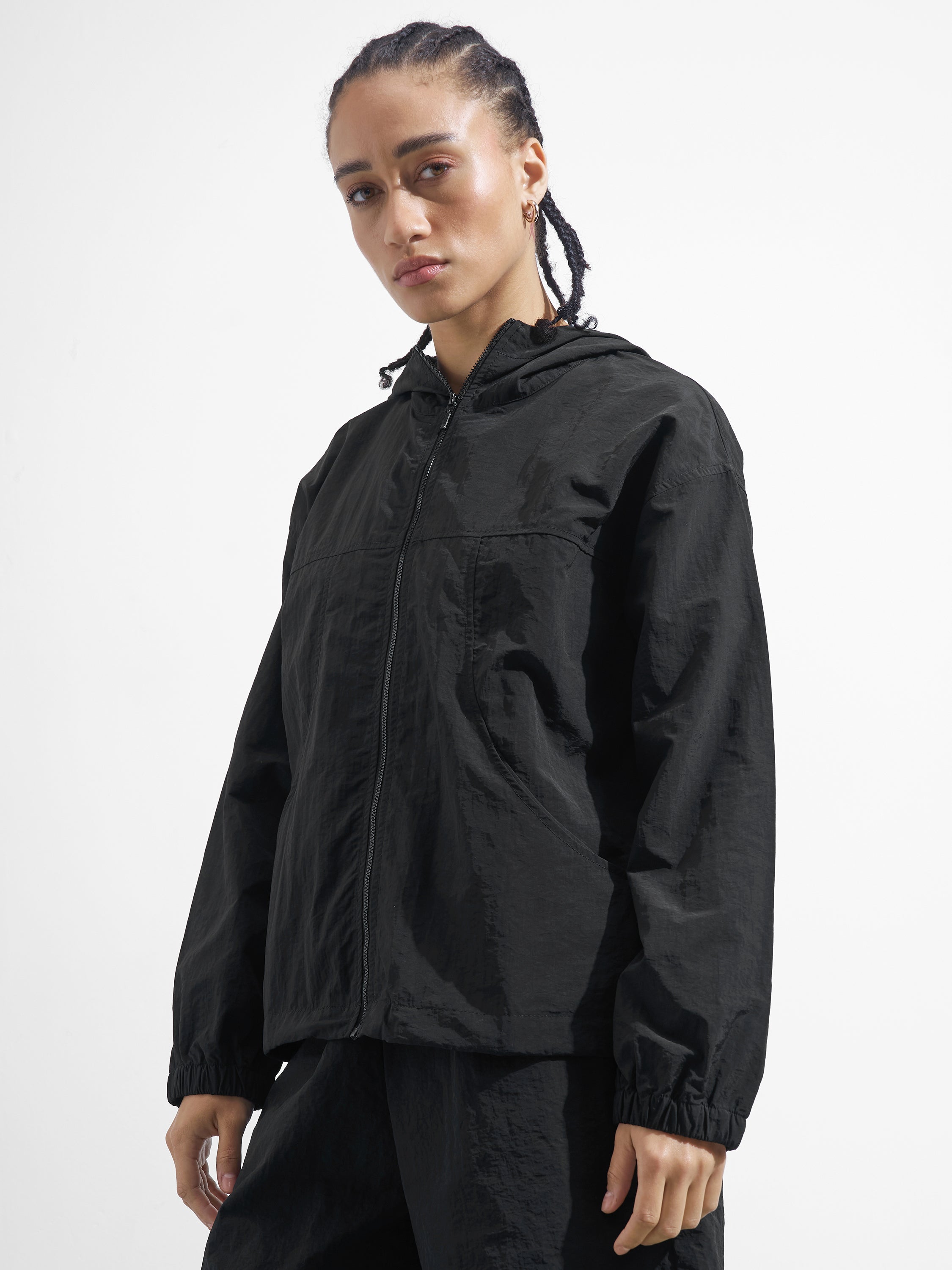 Street By Tokyo Talkies Women Black Open Front Jacket - Black - Image 4