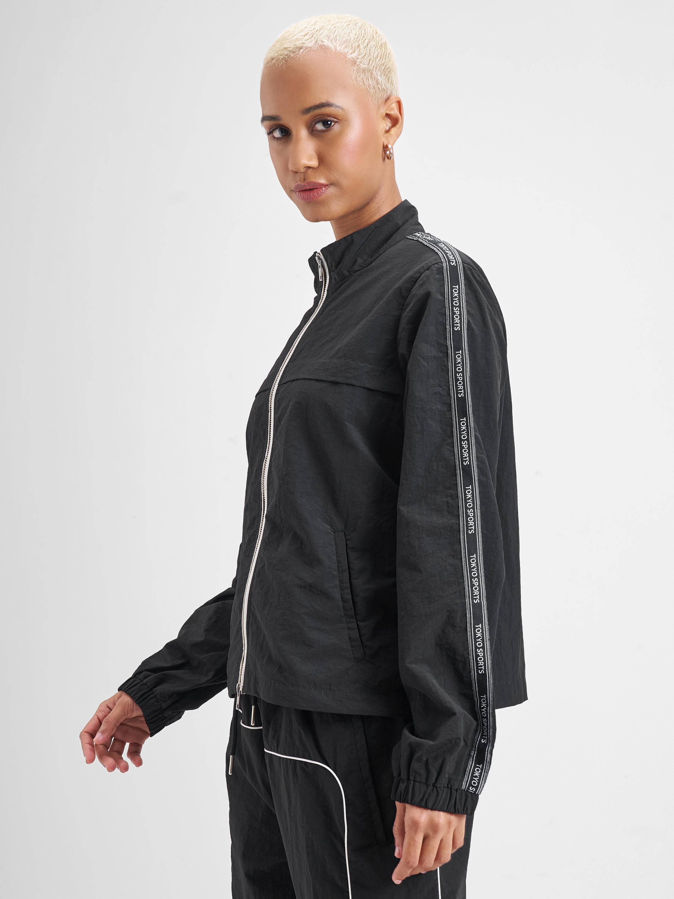 Street By Tokyo Talkies Women Black Open Front Jacket - Black - Image 4