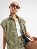 Street By Tokyo Talkies Women Green Open Front Jacket - Green - Image 1