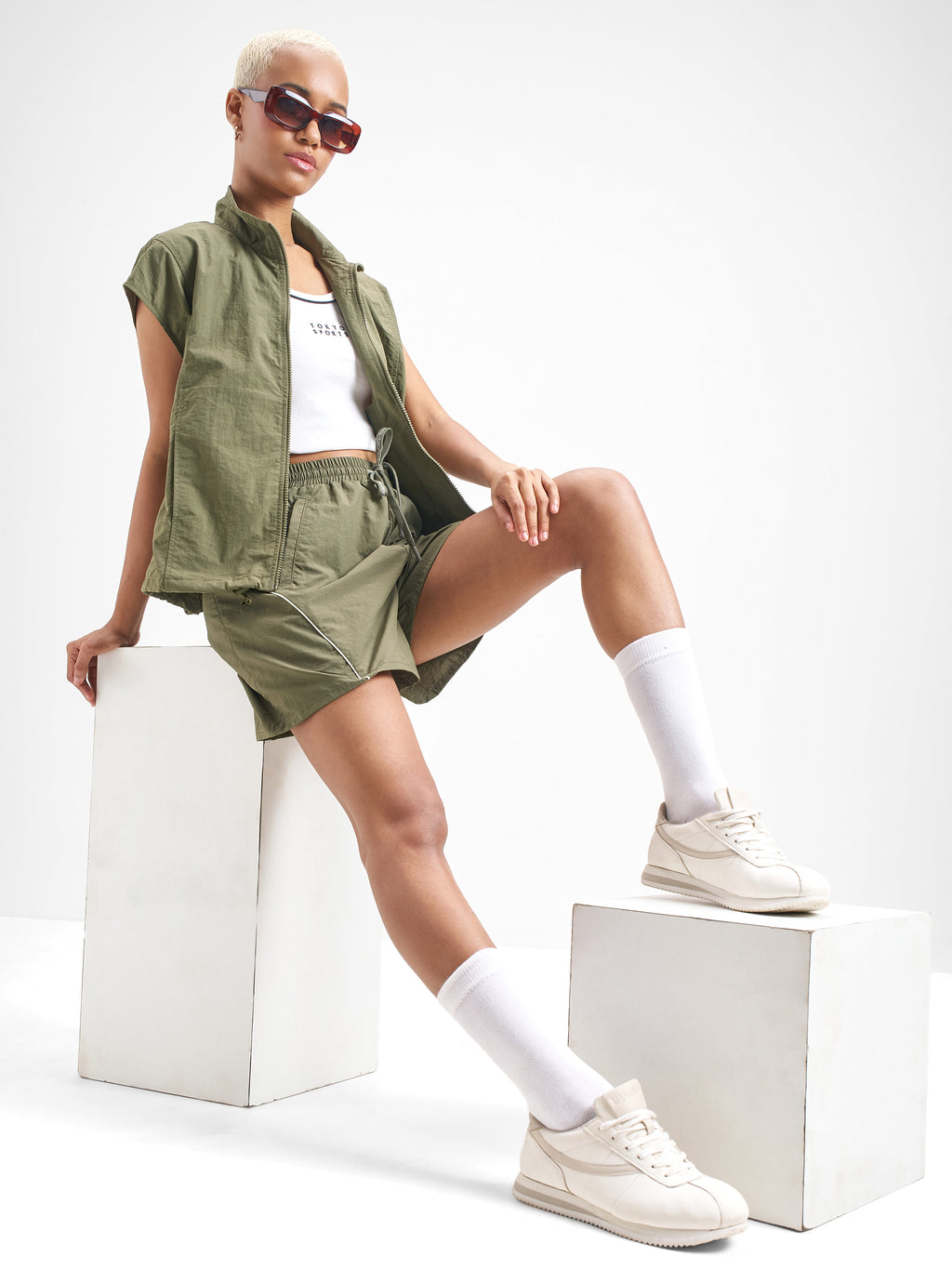Street By Tokyo Talkies Women Green Open Front Jacket - Green - Image 2