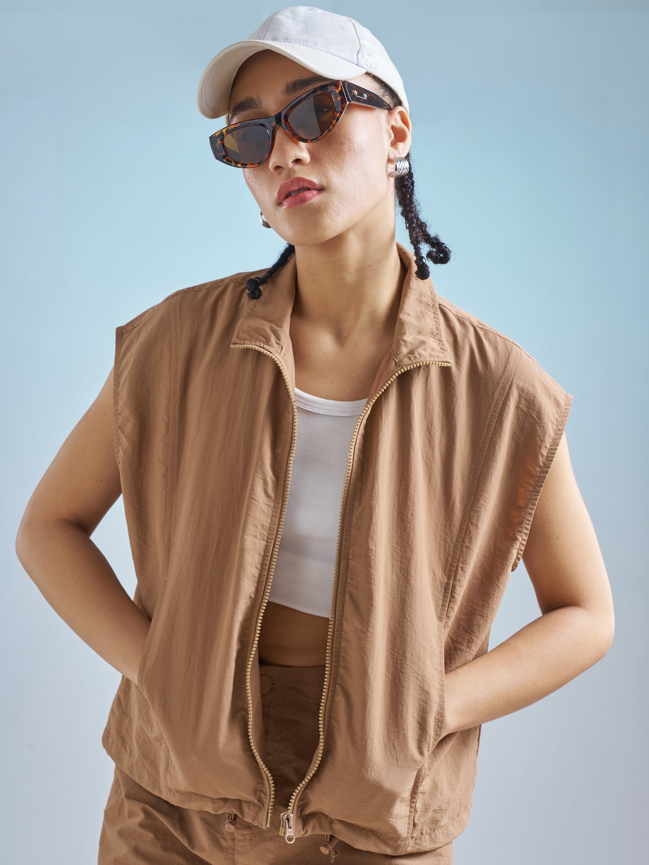 Street By Tokyo Talkies Women Brown Open Front Jacket - Brown - Image 1