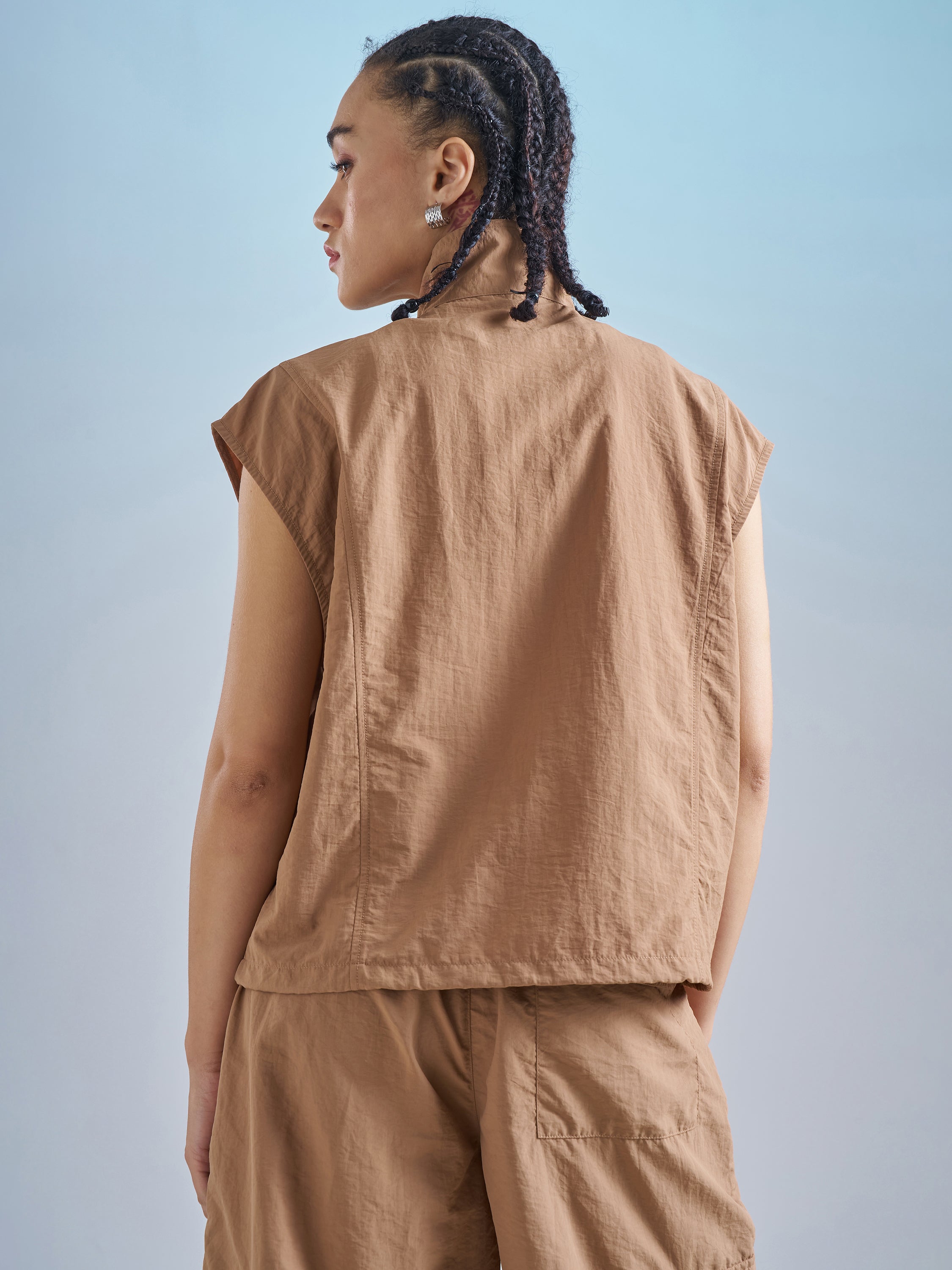 Street By Tokyo Talkies Women Brown Open Front Jacket - Brown - Image 3