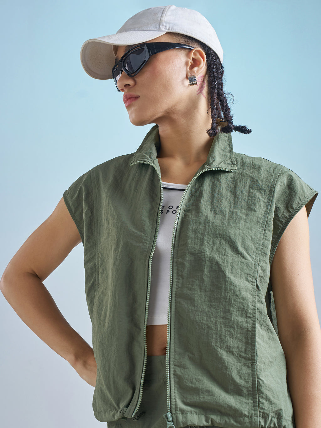 Street By Tokyo Talkies Women Green Open Front Jacket - Green - Image 1