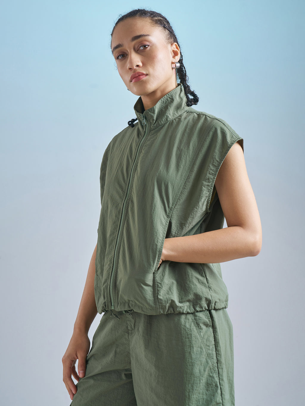Street By Tokyo Talkies Women Green Open Front Jacket - Green - Image 4