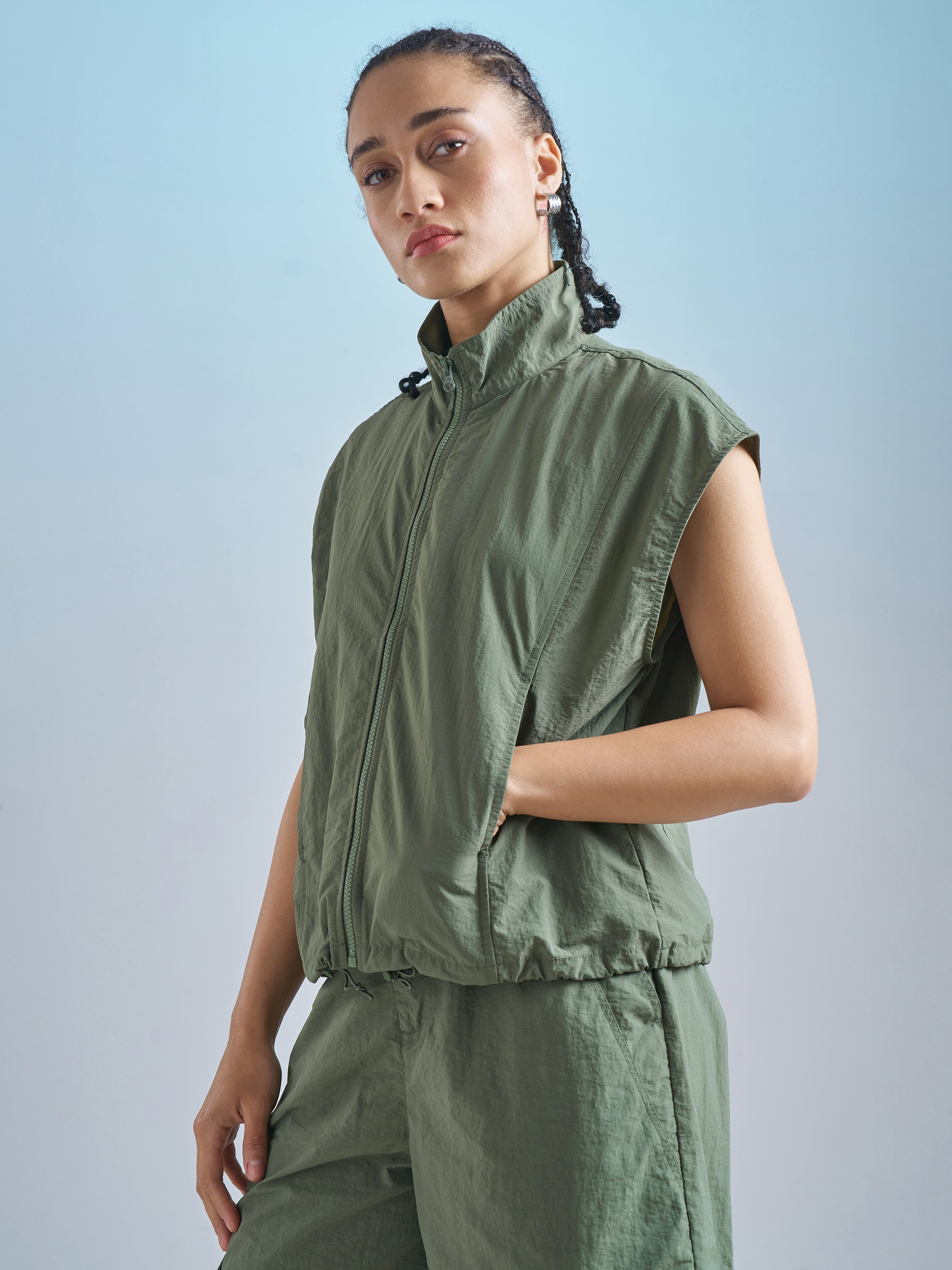 Street By Tokyo Talkies Women Green Open Front Jacket - Green - Image 4