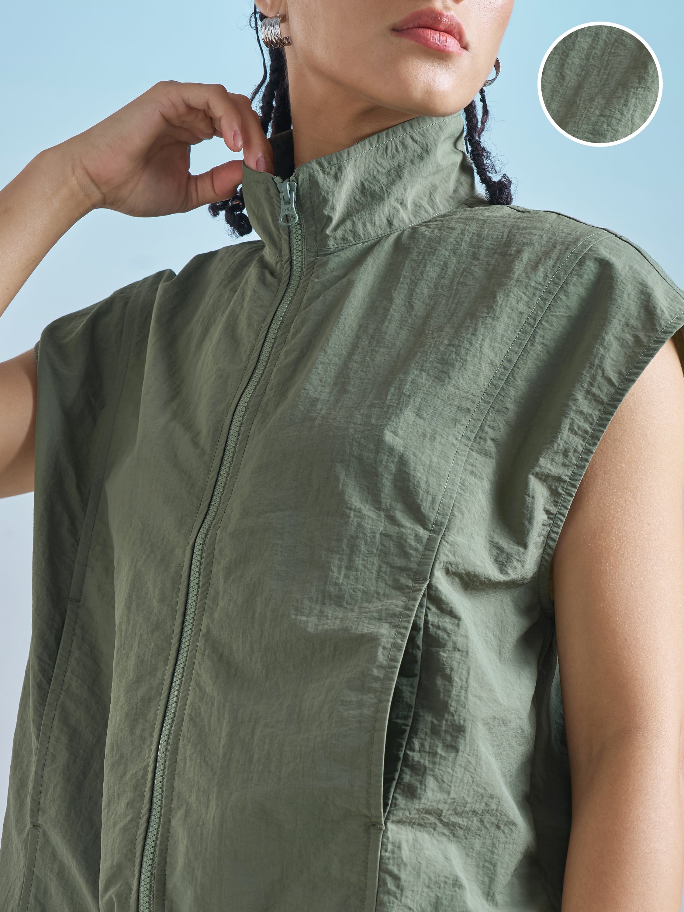 Street By Tokyo Talkies Women Green Open Front Jacket - Green - Image 5