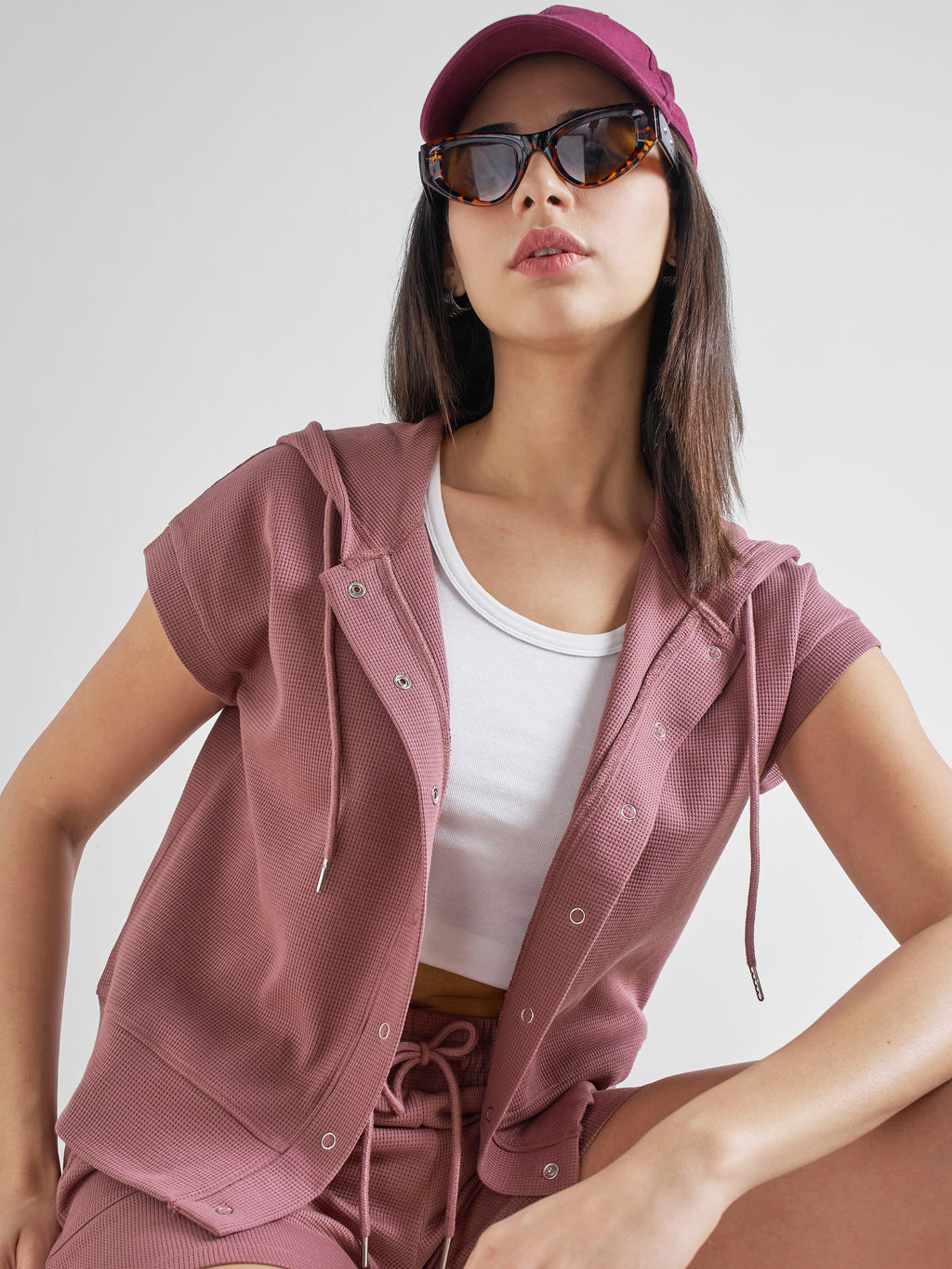 Street By Tokyo Talkies Women Mauve Open Front Jacket - Mauve - Image 1