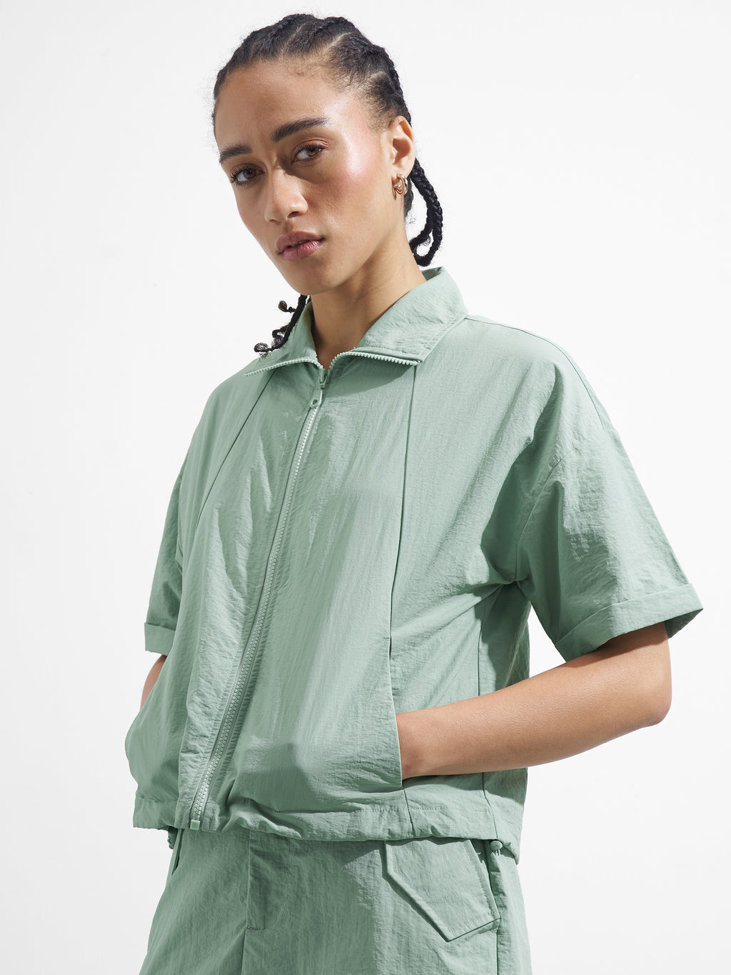 Street By Tokyo Talkies Women Green Open Front Jacket - Green - Image 4