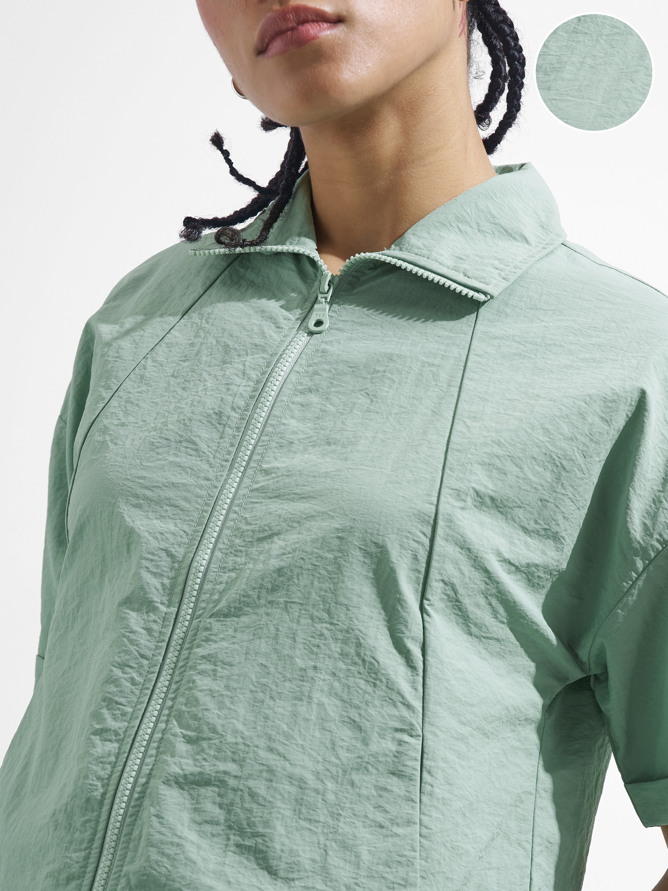 Street By Tokyo Talkies Women Green Open Front Jacket - Green - Image 5