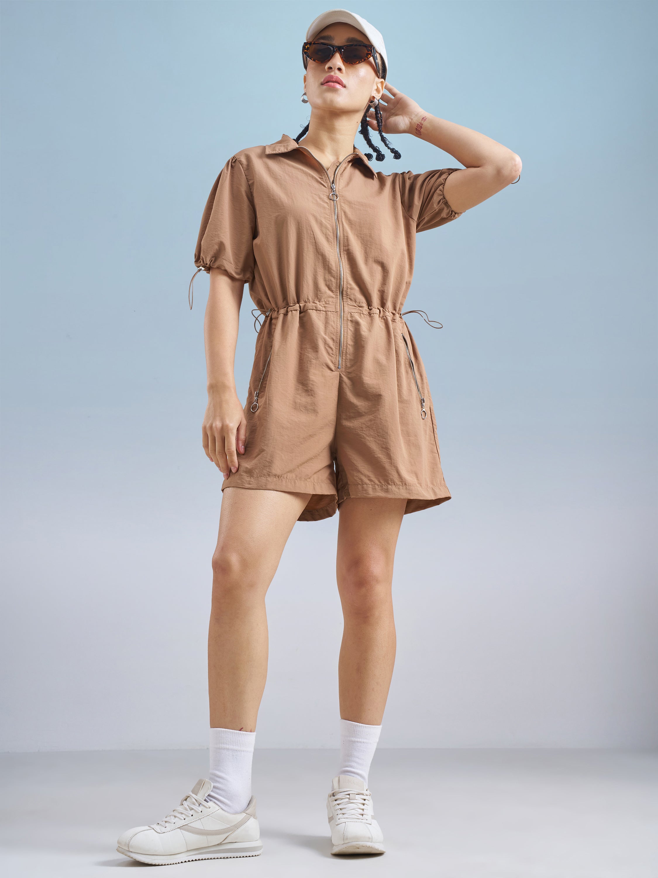 Street By Tokyo Talkies Women Brown Solid Jumpsuit - Brown - Image 2