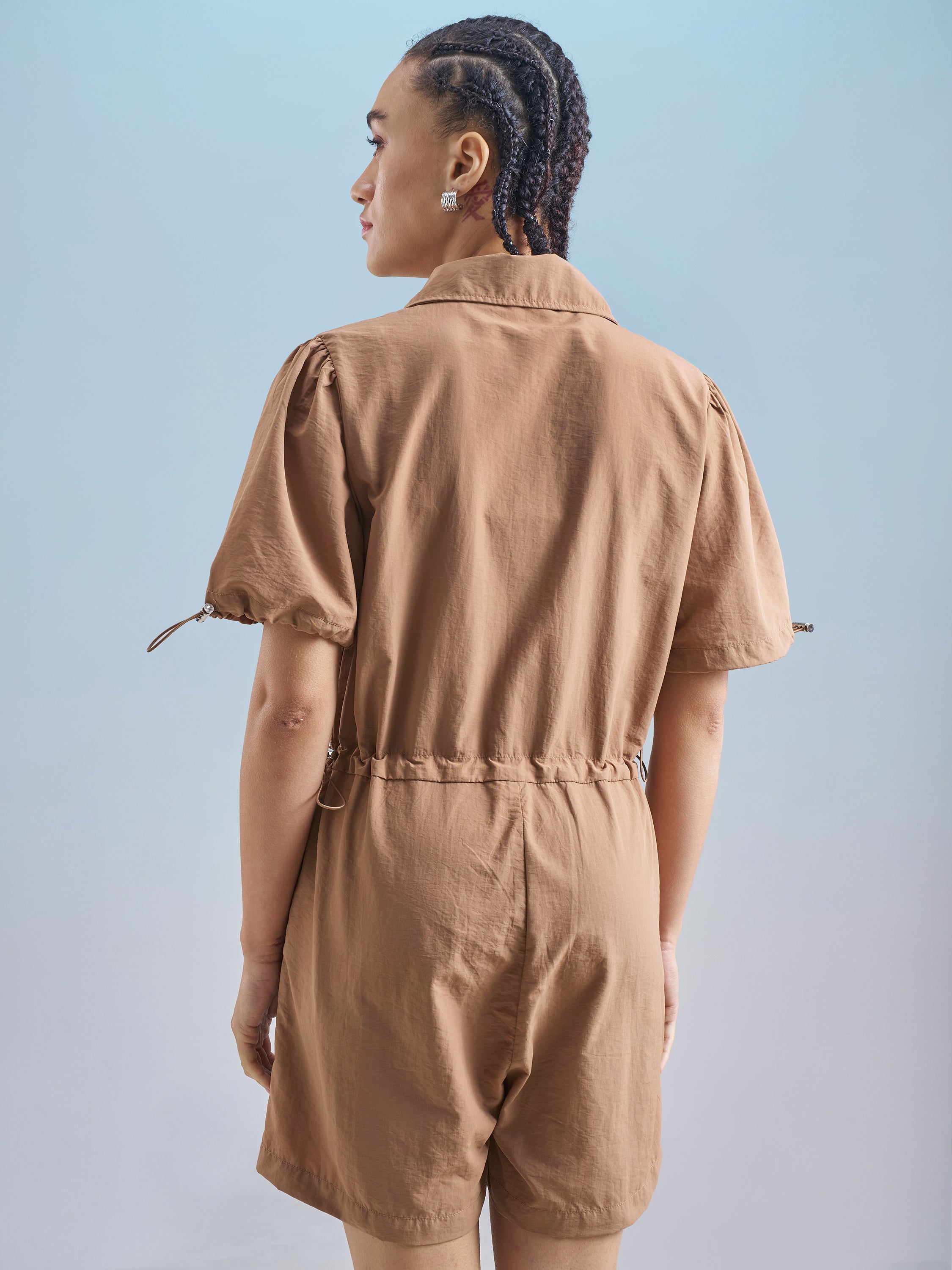 Street By Tokyo Talkies Women Brown Solid Jumpsuit - Brown - Image 3
