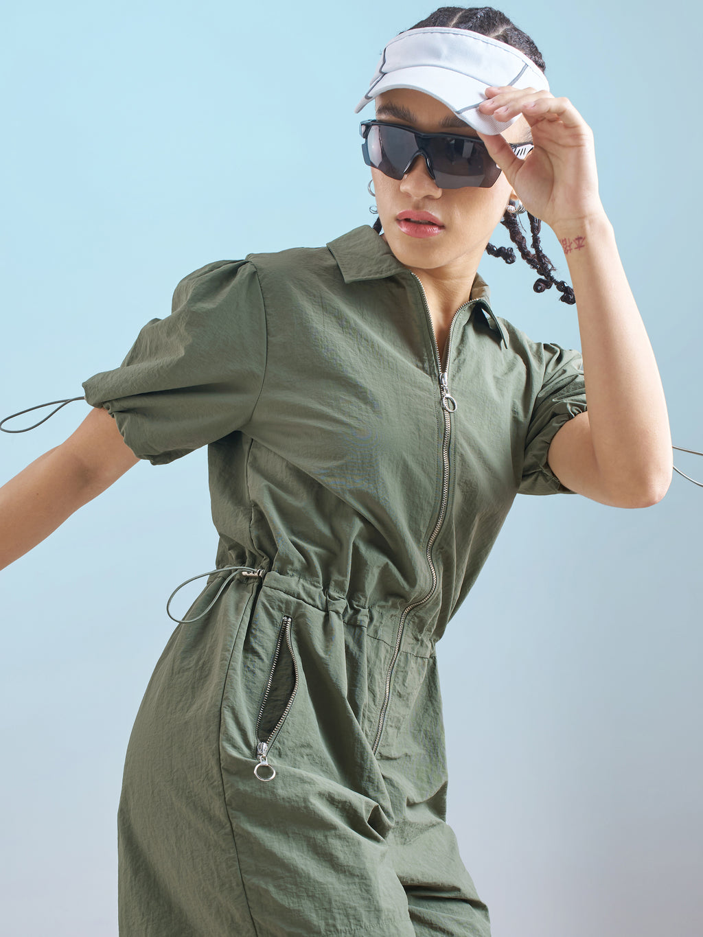 Street By Tokyo Talkies Women Green Solid Jumpsuit - Green - Image 1