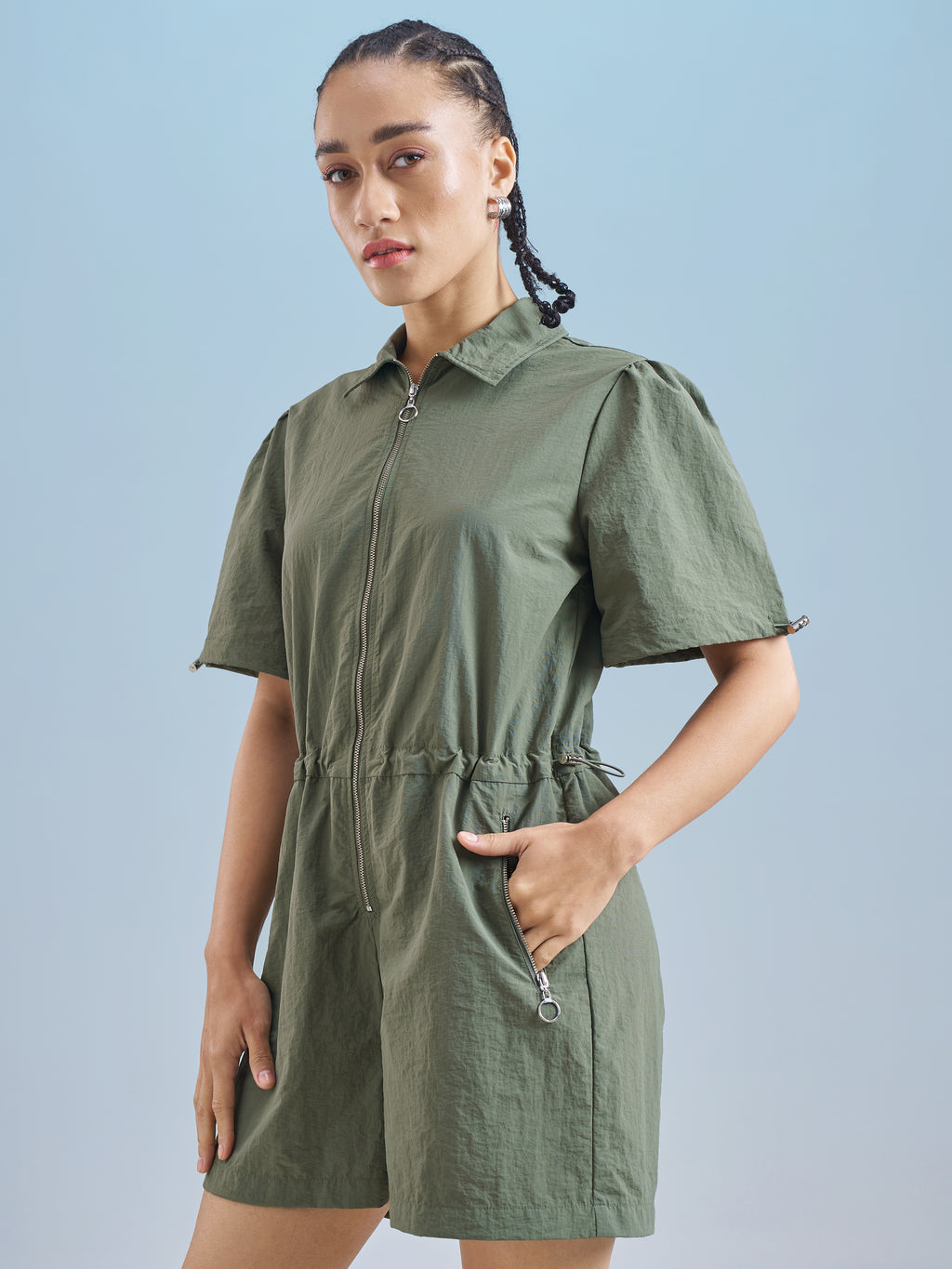 Street By Tokyo Talkies Women Green Solid Jumpsuit - Green - Image 4