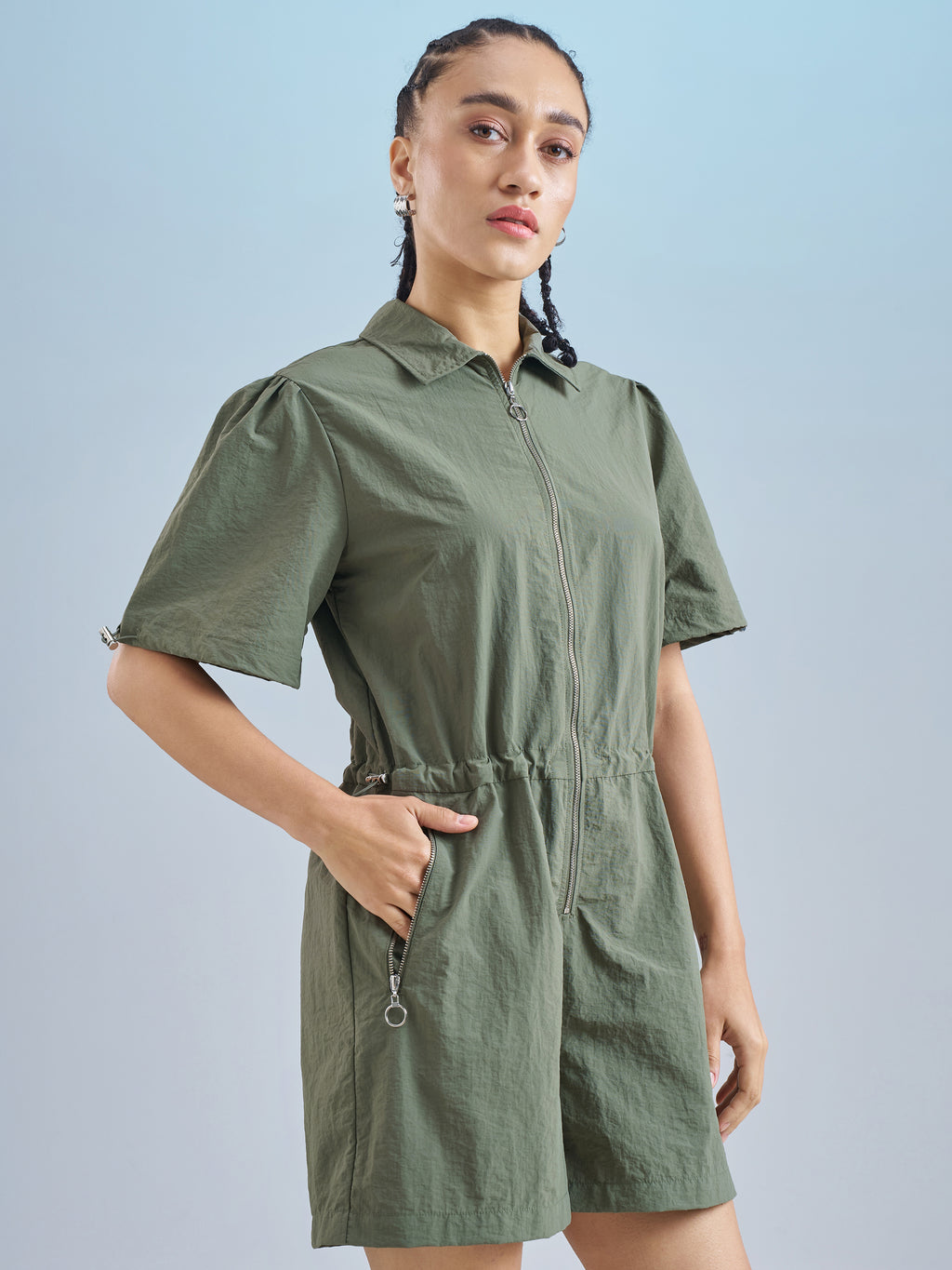 Street By Tokyo Talkies Women Green Solid Jumpsuit - Green - Image 6