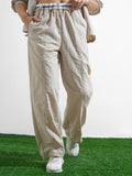 Street By Tokyo Talkies Women Beige Solid Relaxed Fit Cargos - Beige - Image 1