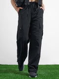Street By Tokyo Talkies Women Black Solid Regular Fit Cargos - Black - Image 1