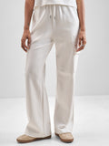 Street By Tokyo Talkies Women White Solid Straight Fit Regular Trouser - White - Image 1