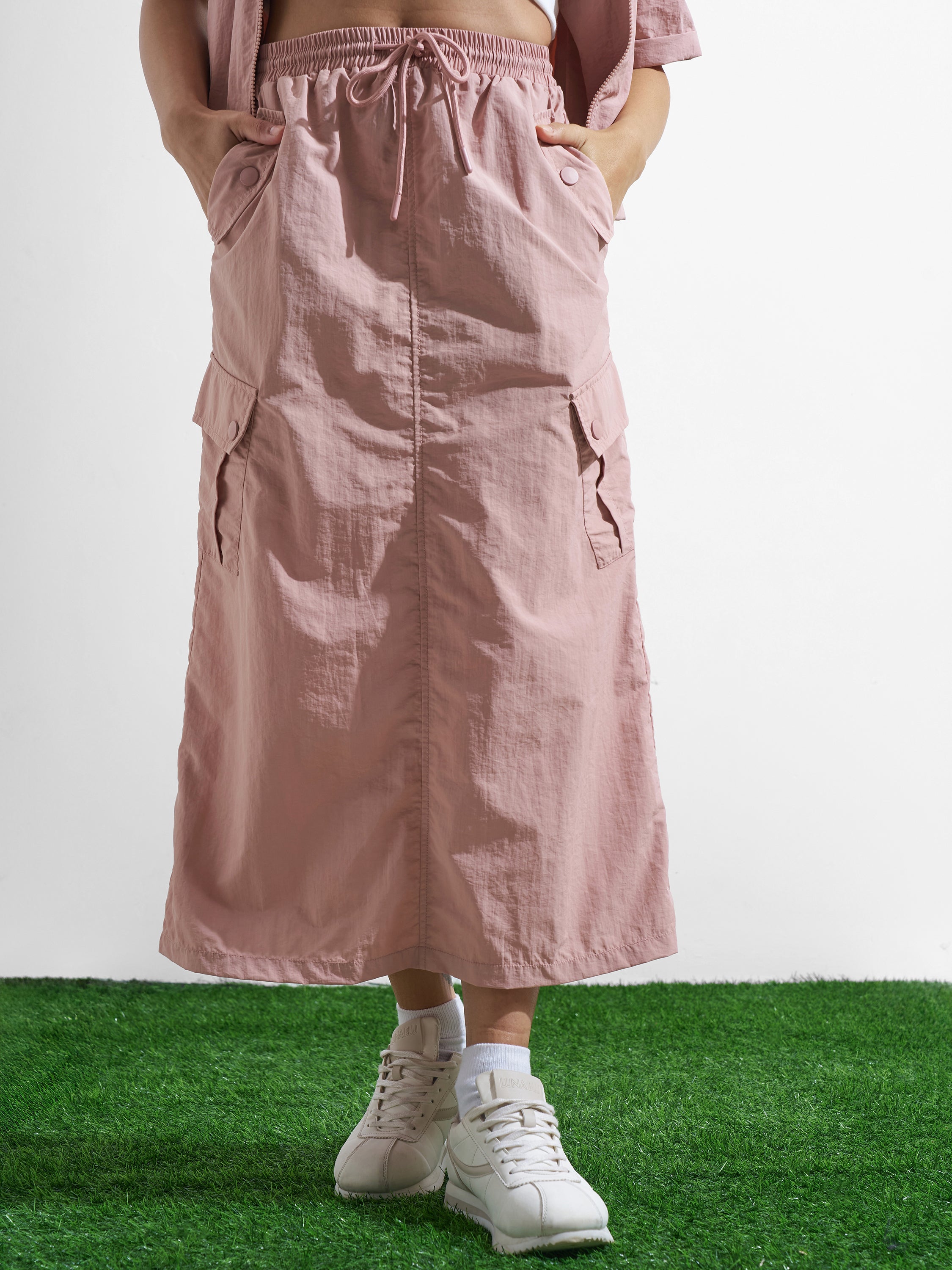 Street By Tokyo Talkies Women Pink Midi Skirt - Pink - Image 1