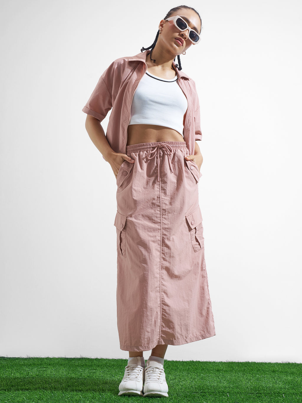 Street By Tokyo Talkies Women Pink Midi Skirt - Pink - Image 2