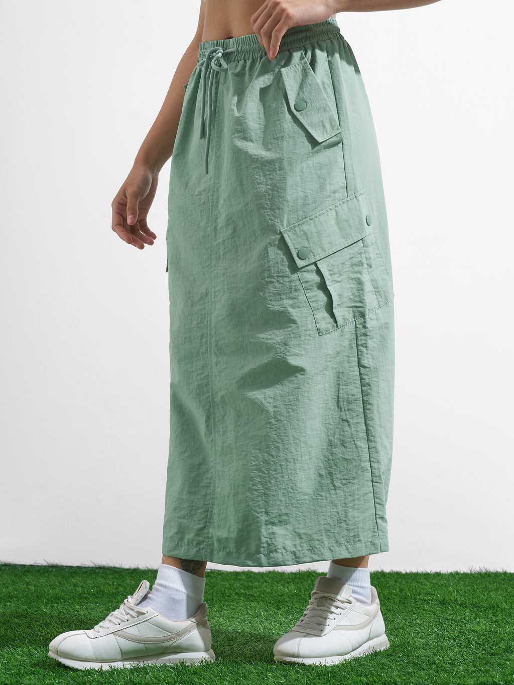 Street By Tokyo Talkies Women Green Midi Skirt - Green - Image 4