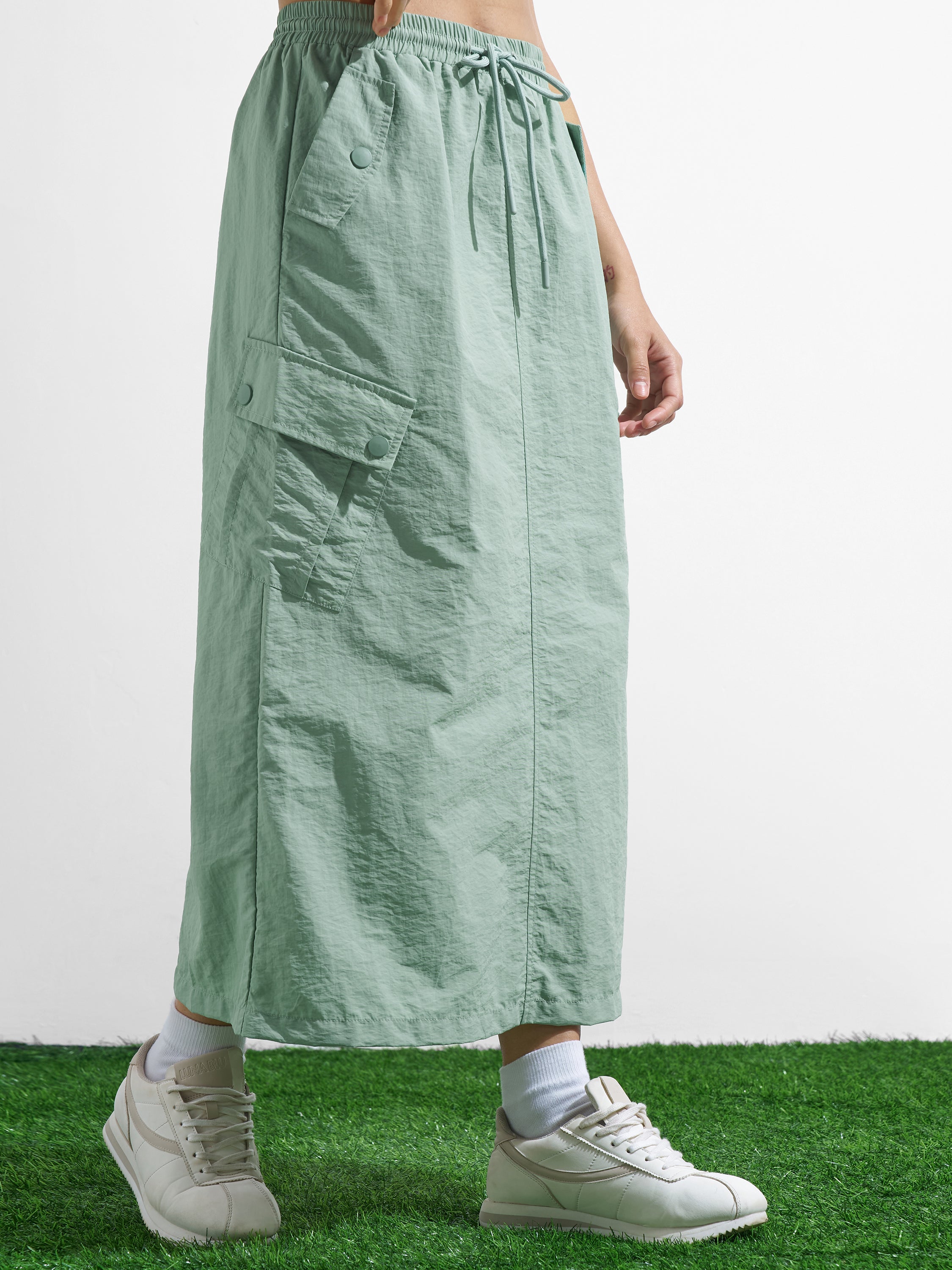Street By Tokyo Talkies Women Green Midi Skirt - Green - Image 6