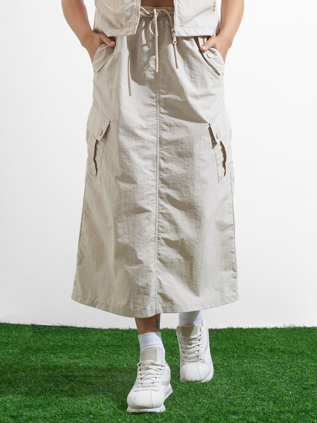Street By Tokyo Talkies Women Beige Midi Skirt - Beige - Image 1