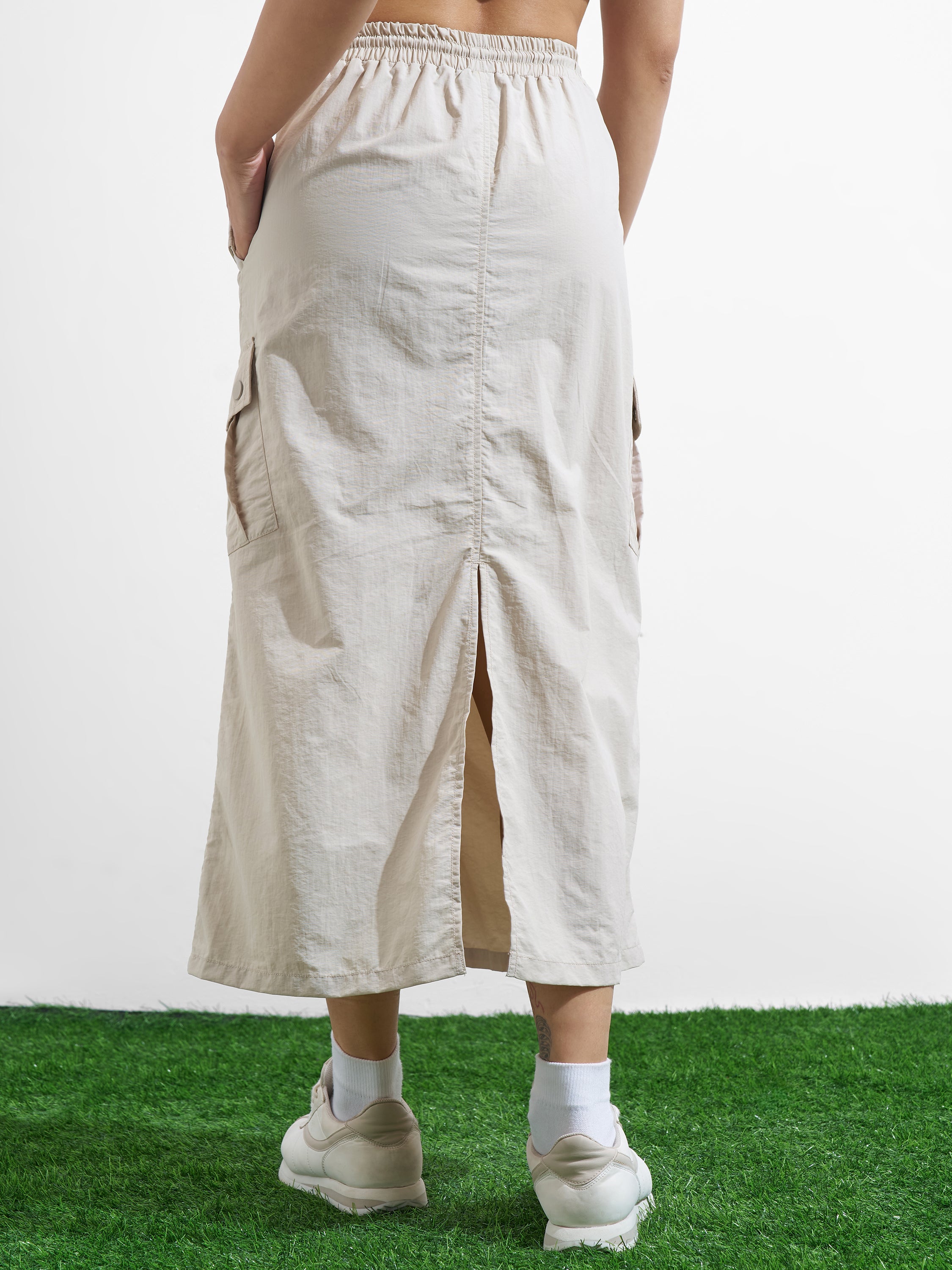 Street By Tokyo Talkies Women Beige Midi Skirt - Beige - Image 3