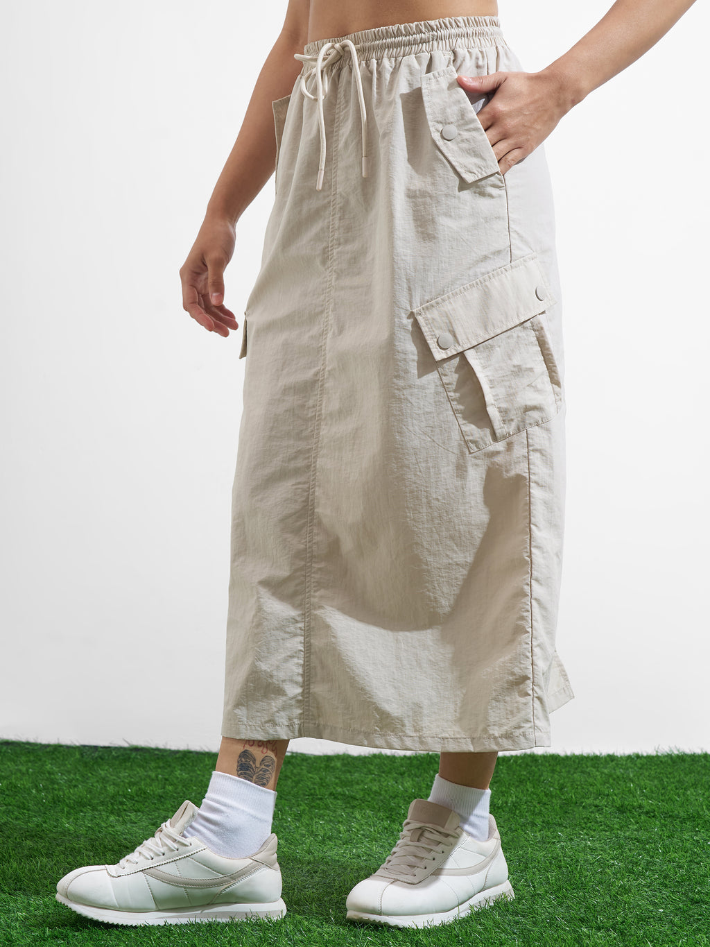 Street By Tokyo Talkies Women Beige Midi Skirt - Beige - Image 4