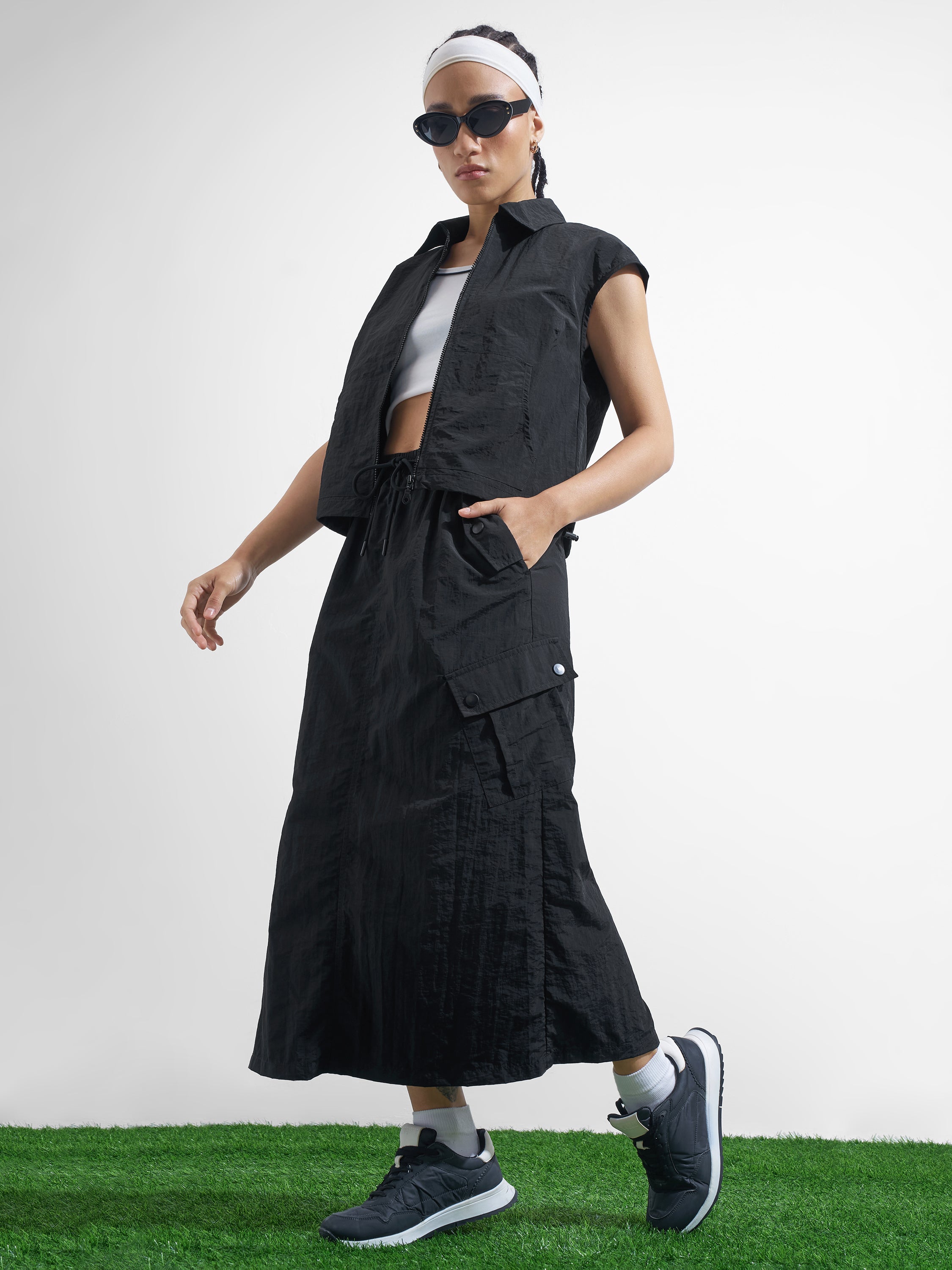 Street By Tokyo Talkies Women Black Midi Skirt - Black - Image 2