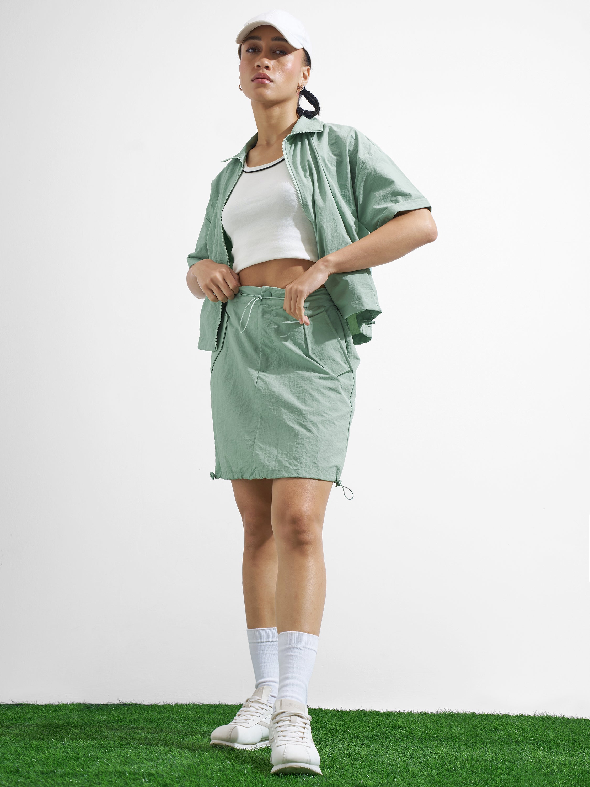 Street By Tokyo Talkies Women Green Mini Skirt - Green - Image 2