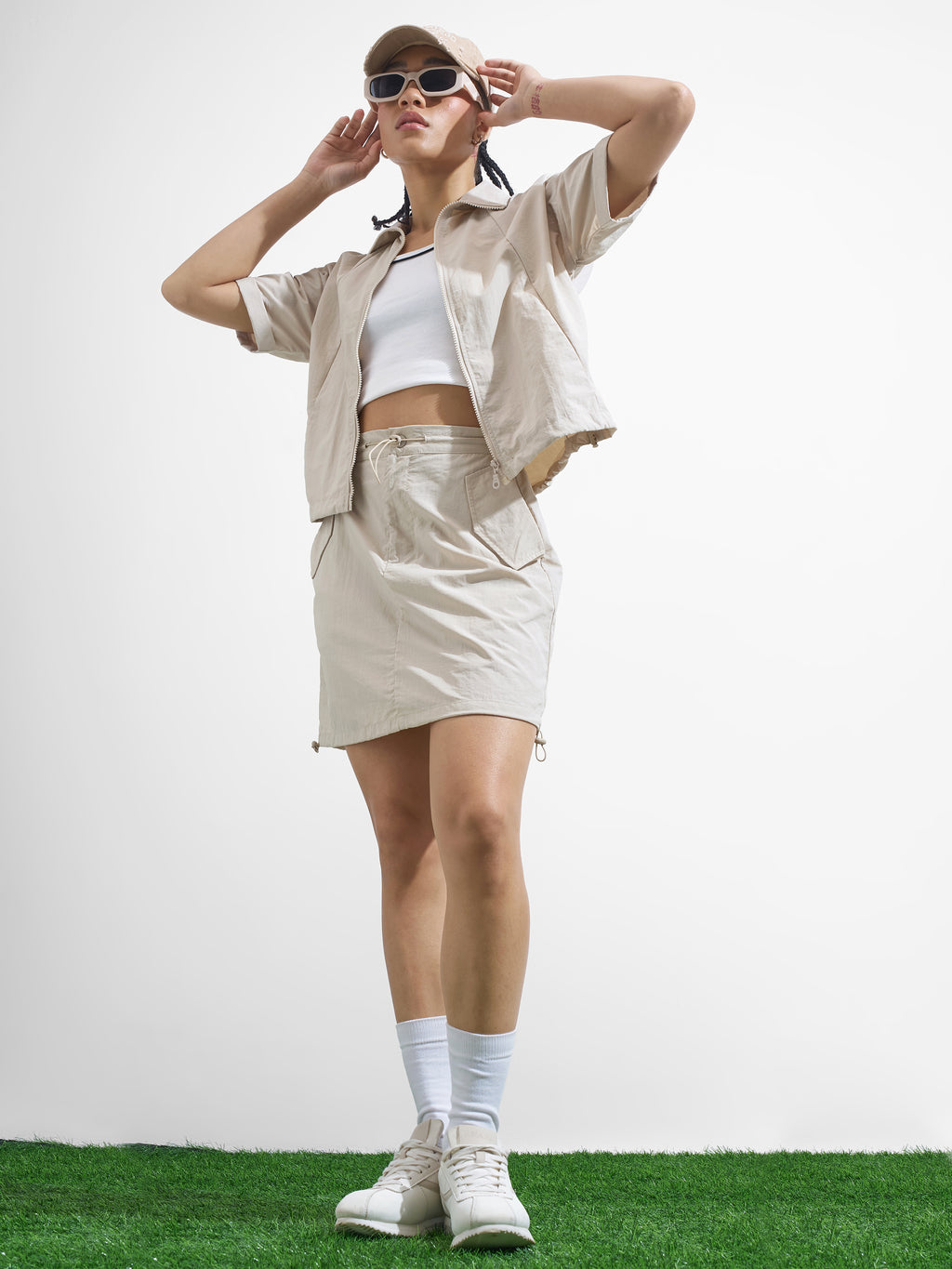 Street By Tokyo Talkies Women Beige Mini Skirt - Beige - Image 2