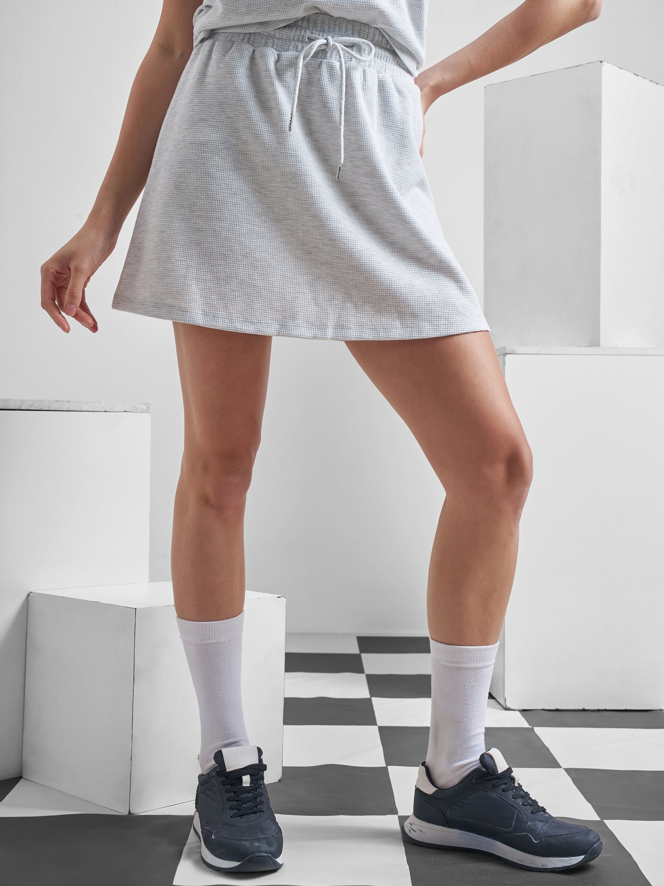 Street By Tokyo Talkies Women Grey Mini Skirt - Grey - Image 1