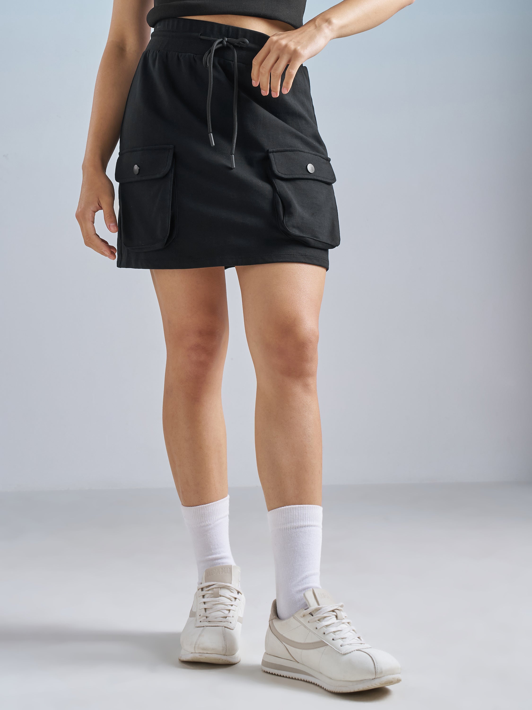Street By Tokyo Talkies Women Black Mini Skirt - Black - Image 1