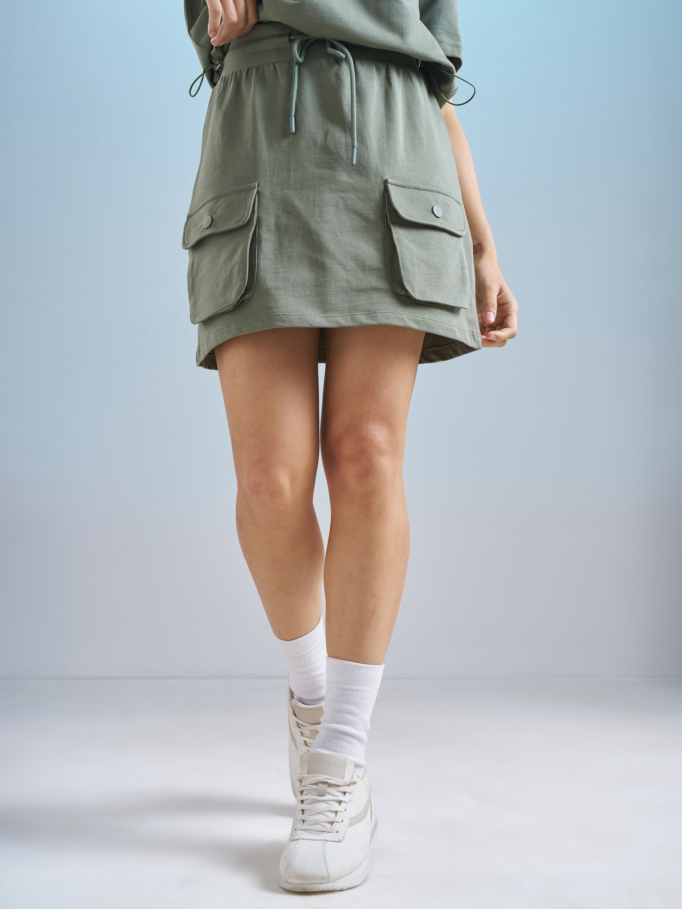Street By Tokyo Talkies Women Olive Mini Skirt - Olive - Image 1