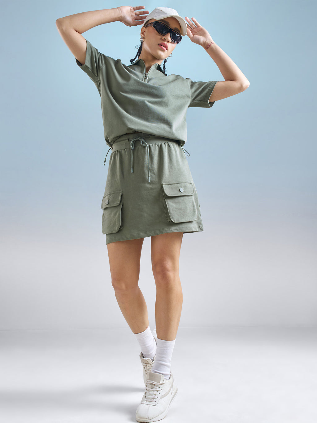 Street By Tokyo Talkies Women Olive Mini Skirt - Olive - Image 2