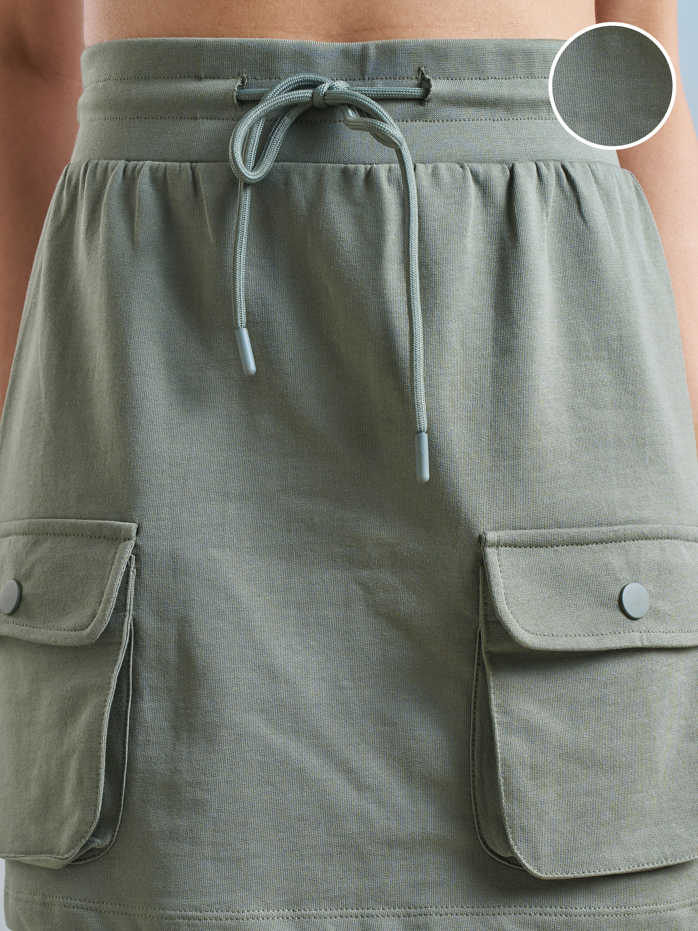 Street By Tokyo Talkies Women Olive Mini Skirt - Olive - Image 5