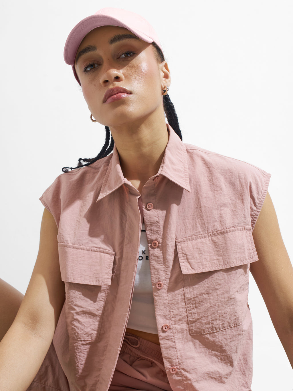 Street By Tokyo Talkies Women Pink Solid Shirt Style Top - Pink - Image 1