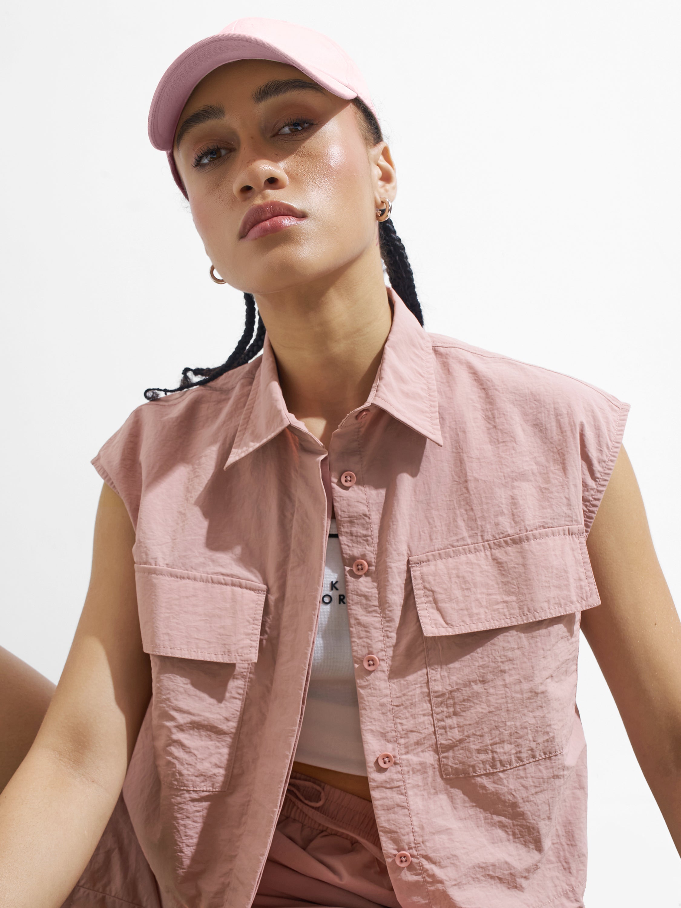 Street By Tokyo Talkies Women Pink Solid Shirt Style Top - Pink - Image 1