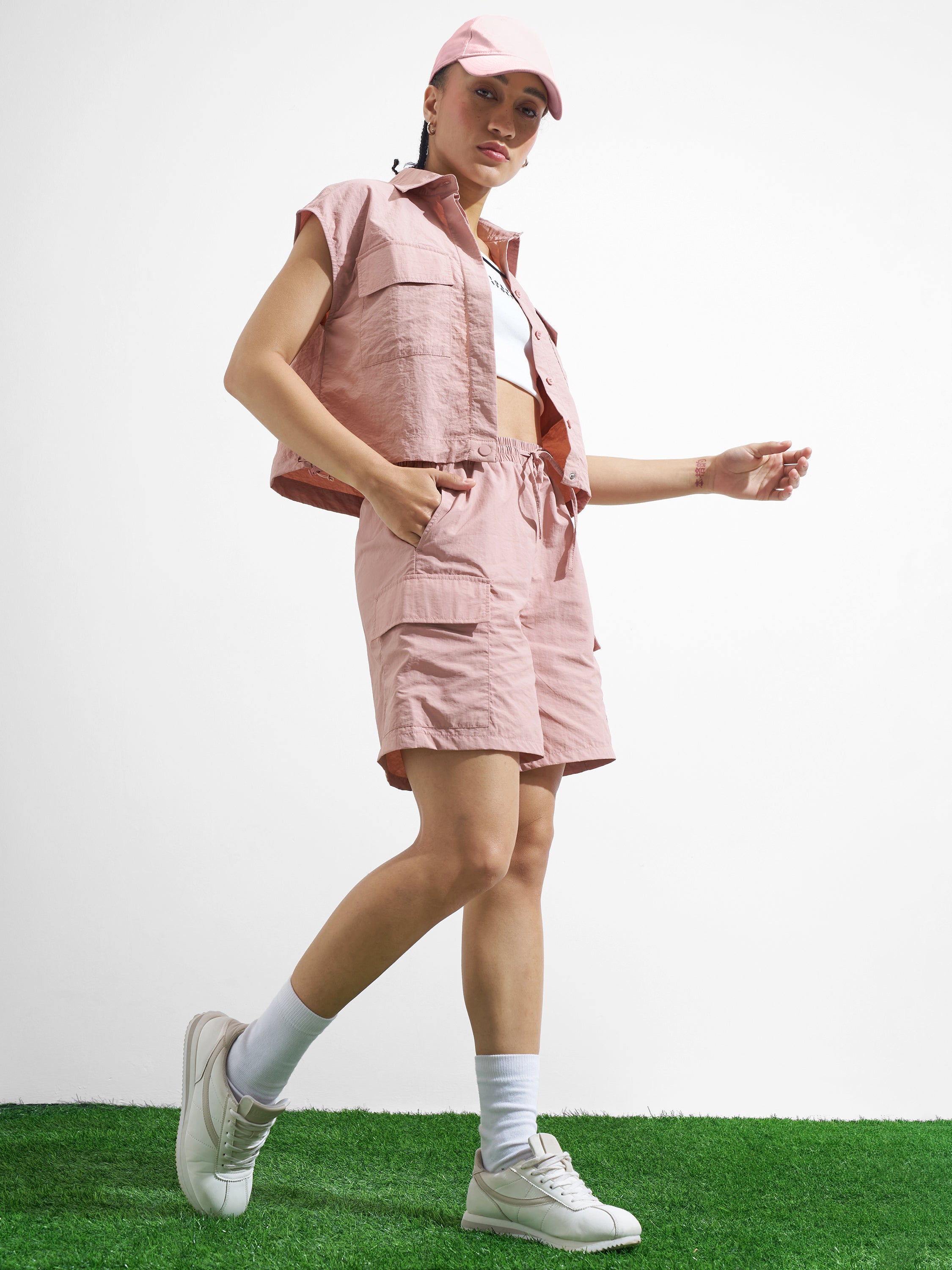 Street By Tokyo Talkies Women Pink Solid Shirt Style Top - Pink - Image 2