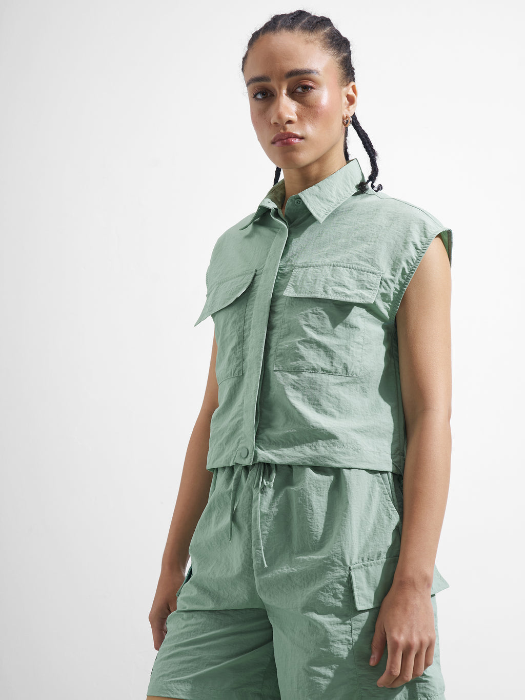 Street By Tokyo Talkies Women Green Solid Shirt Style Top - Green - Image 4